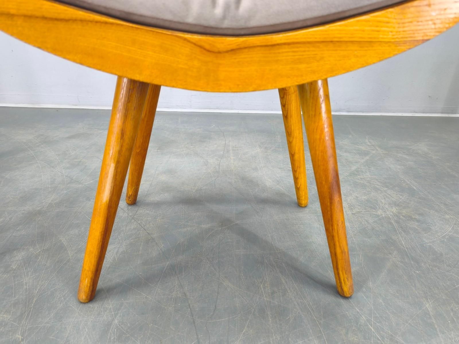 photo for sale Mid Century Solid Maple Footstools With Curved Frames, 1960s