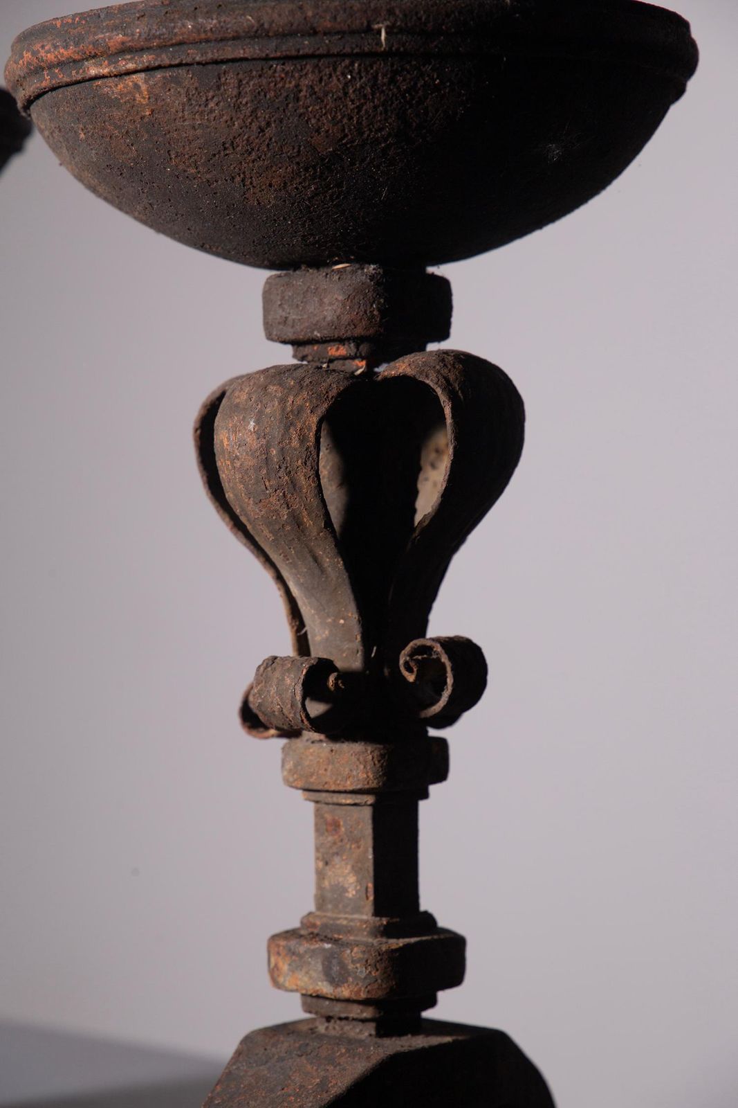 photo furniture Pair Of Antique Italian Wrought Iron Torch Holders For Outdoor Use