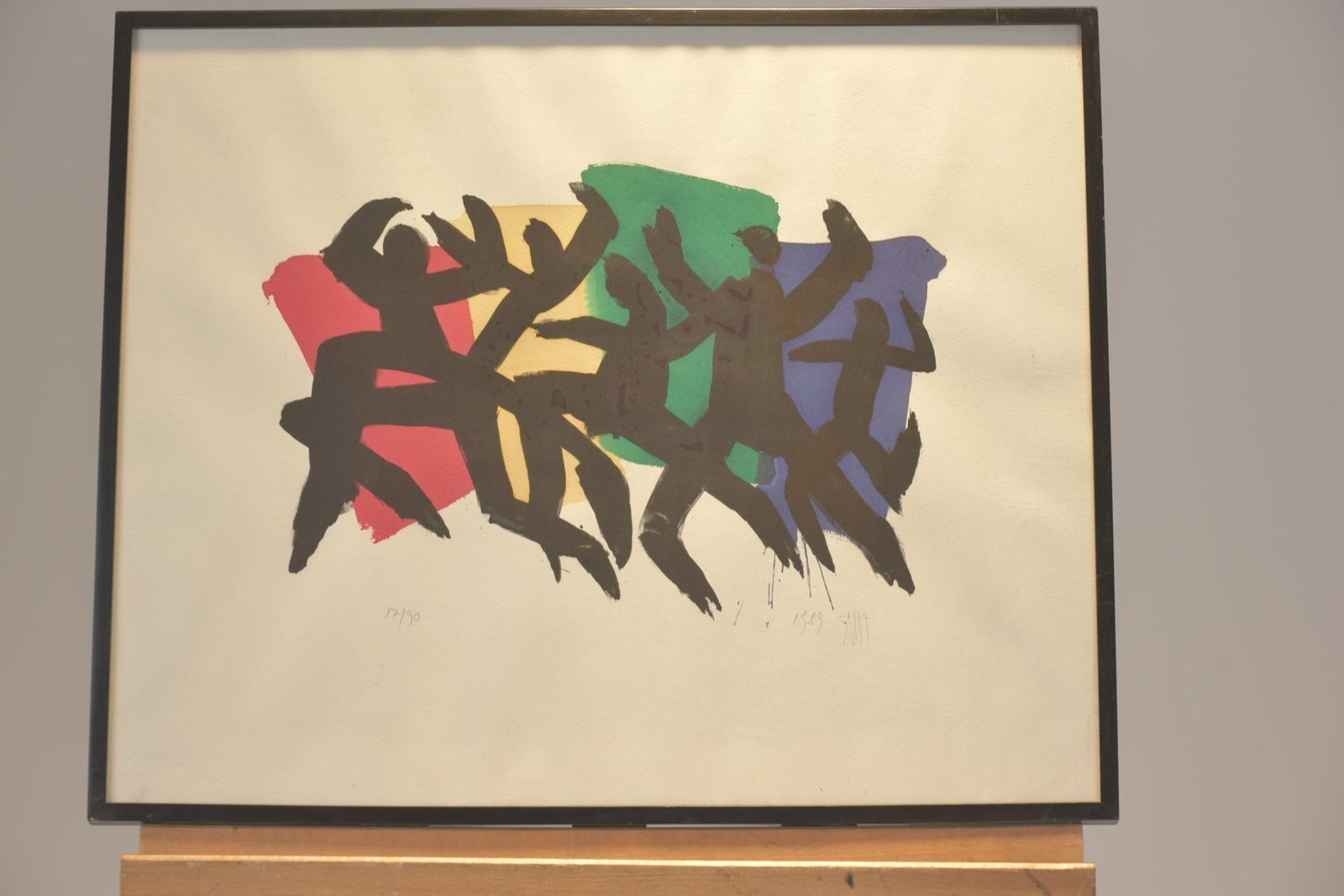 Figuren, Illegible Signature, 1989, Lithograph, 17/90, Framed