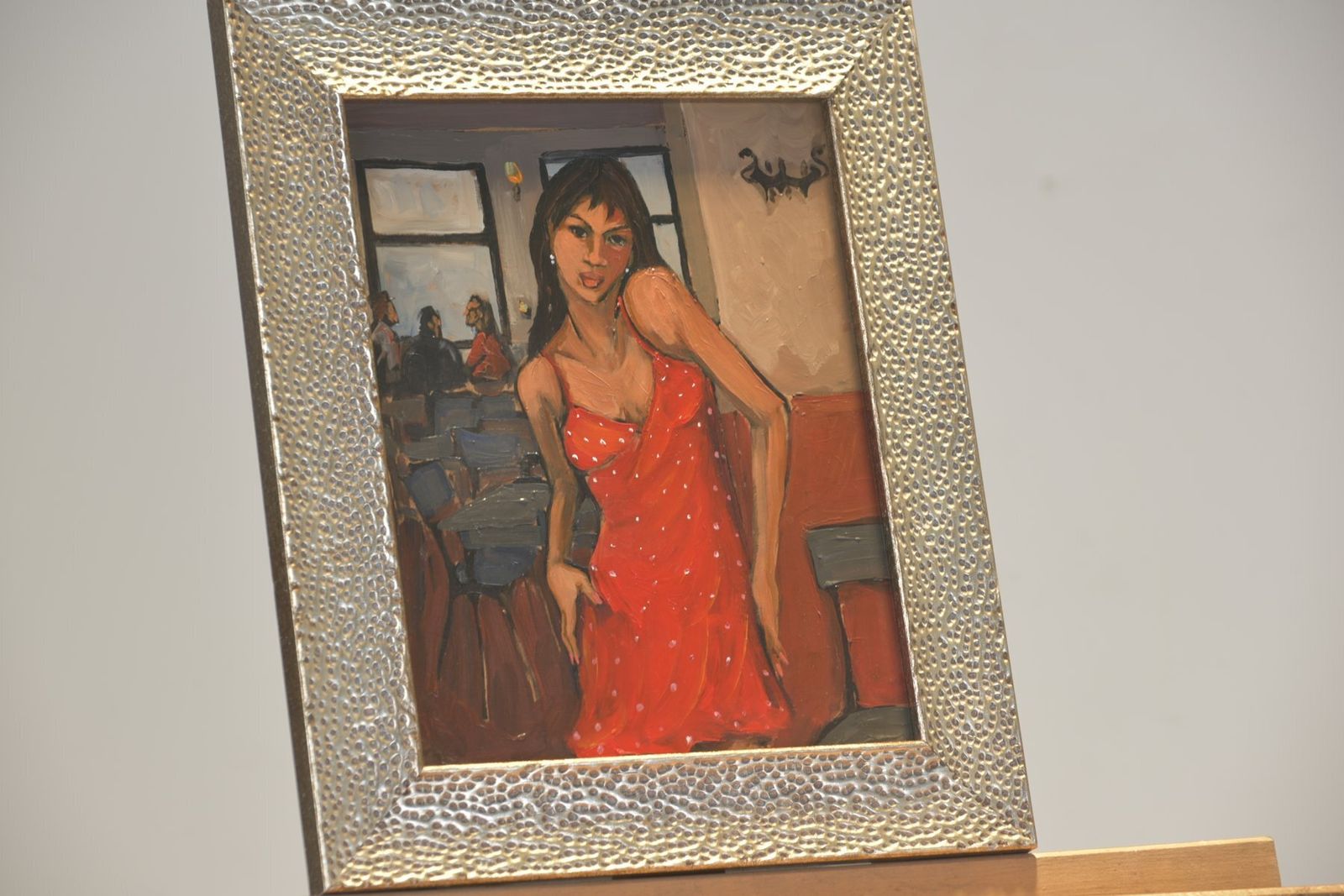 Del Vestido Rojo, Acrylic On Fiberboard, Marcela Ditomaso, 2004 photo for sale