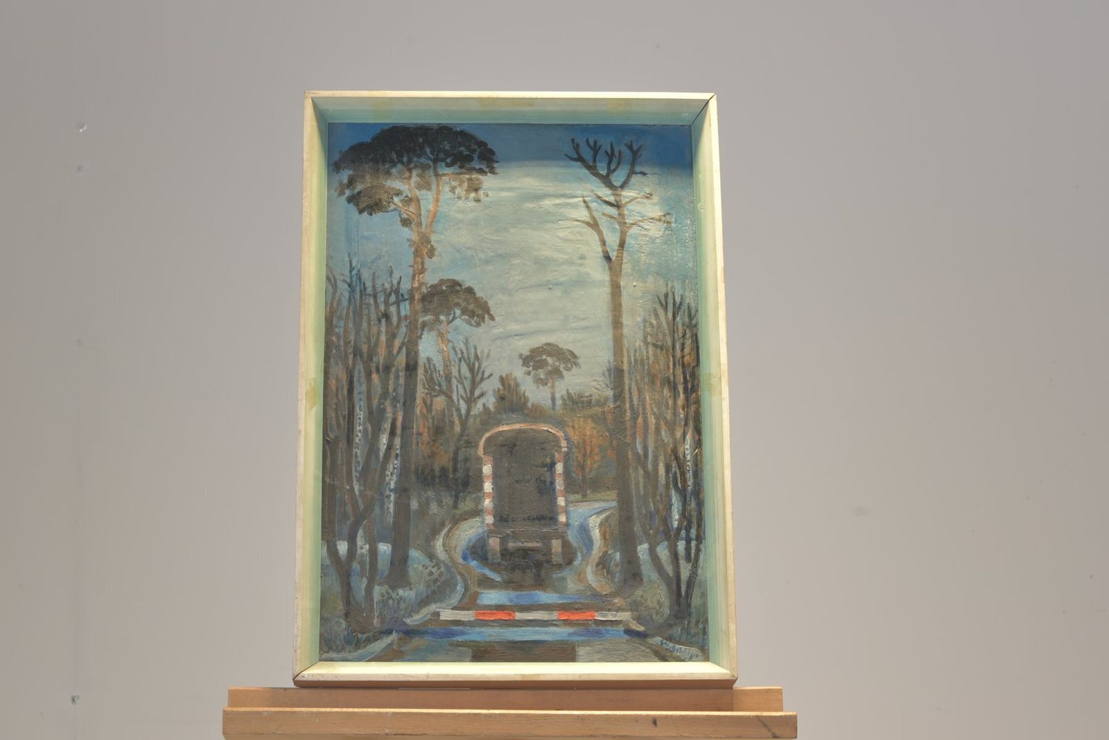 Endstation, Wilhelm Schläger, 1967, Oil On Canvas In Original Frame photo for sale