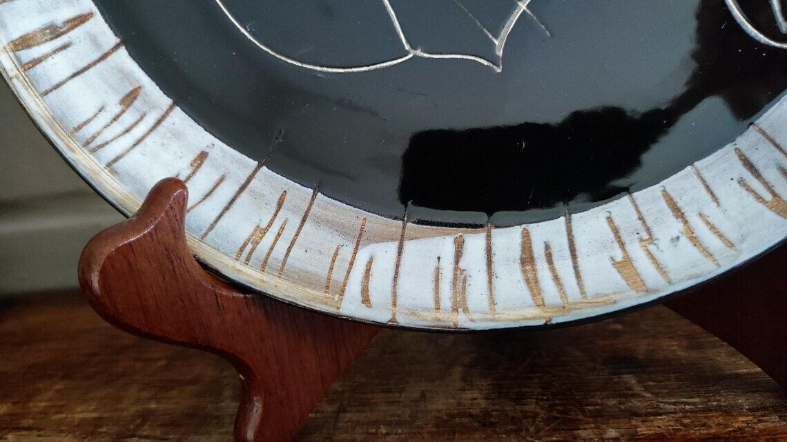 photo vinterior Mid Century Ceramic Decorative Plate Fish Design, Atelier Cerenne Vallauris