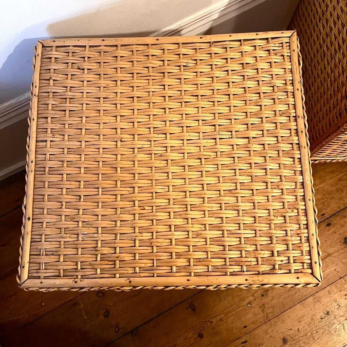A Pair Of Wicker And Bamboo Bedside Cabinets/ Nightstands photo buy