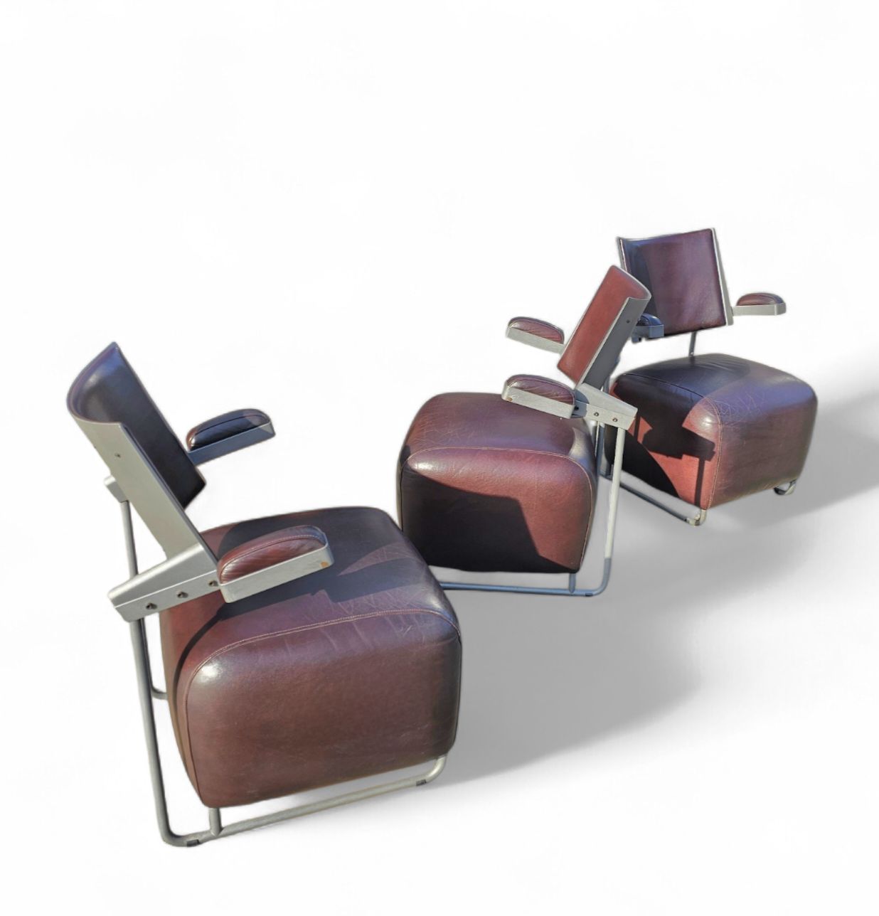 3 X Oscar Armchair By Harri Korhonen For Inno Interior Oy / Brown Leather / 1980s photo furniture