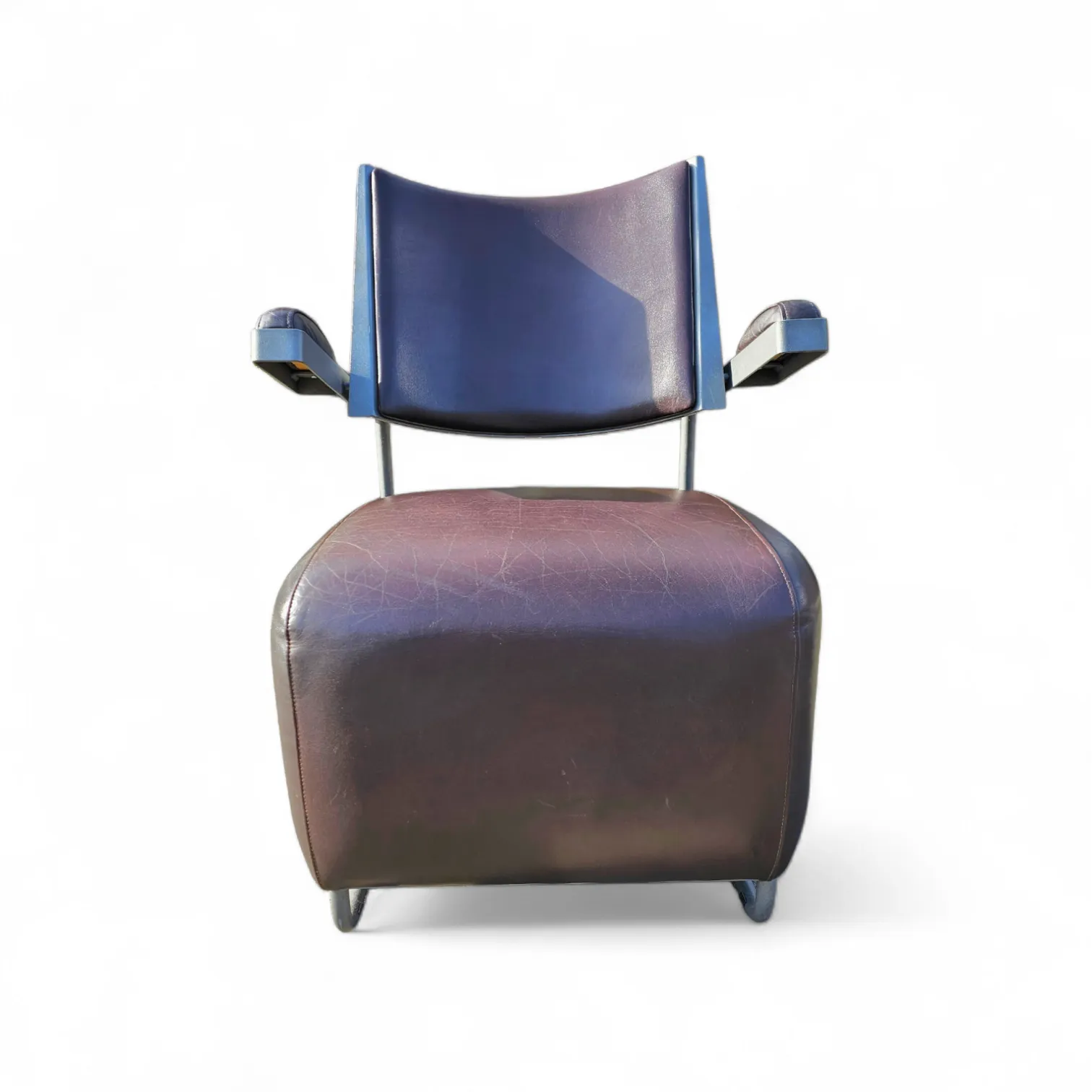 photo furniture 3 X Oscar Armchair By Harri Korhonen For Inno Interior Oy / Brown Leather / 1980s