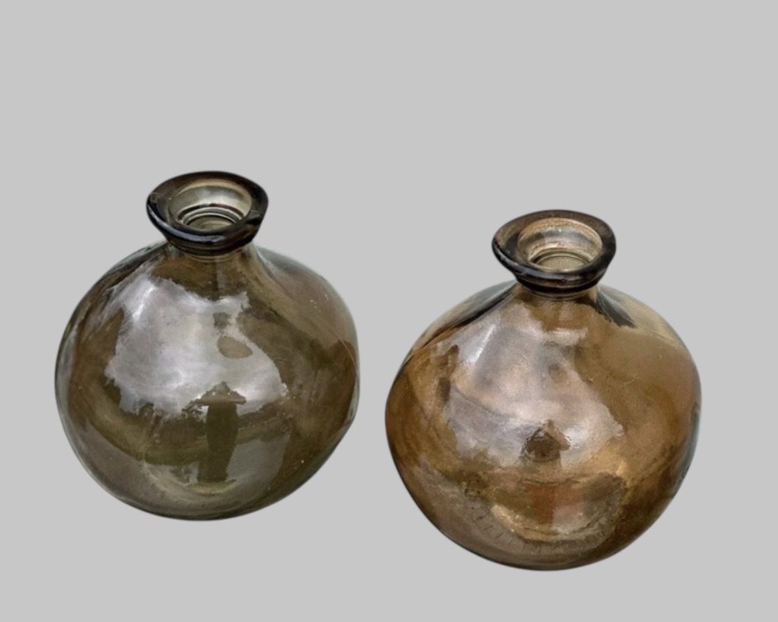 Pair Of Mid Century Smoked Glass Vases photo furniture
