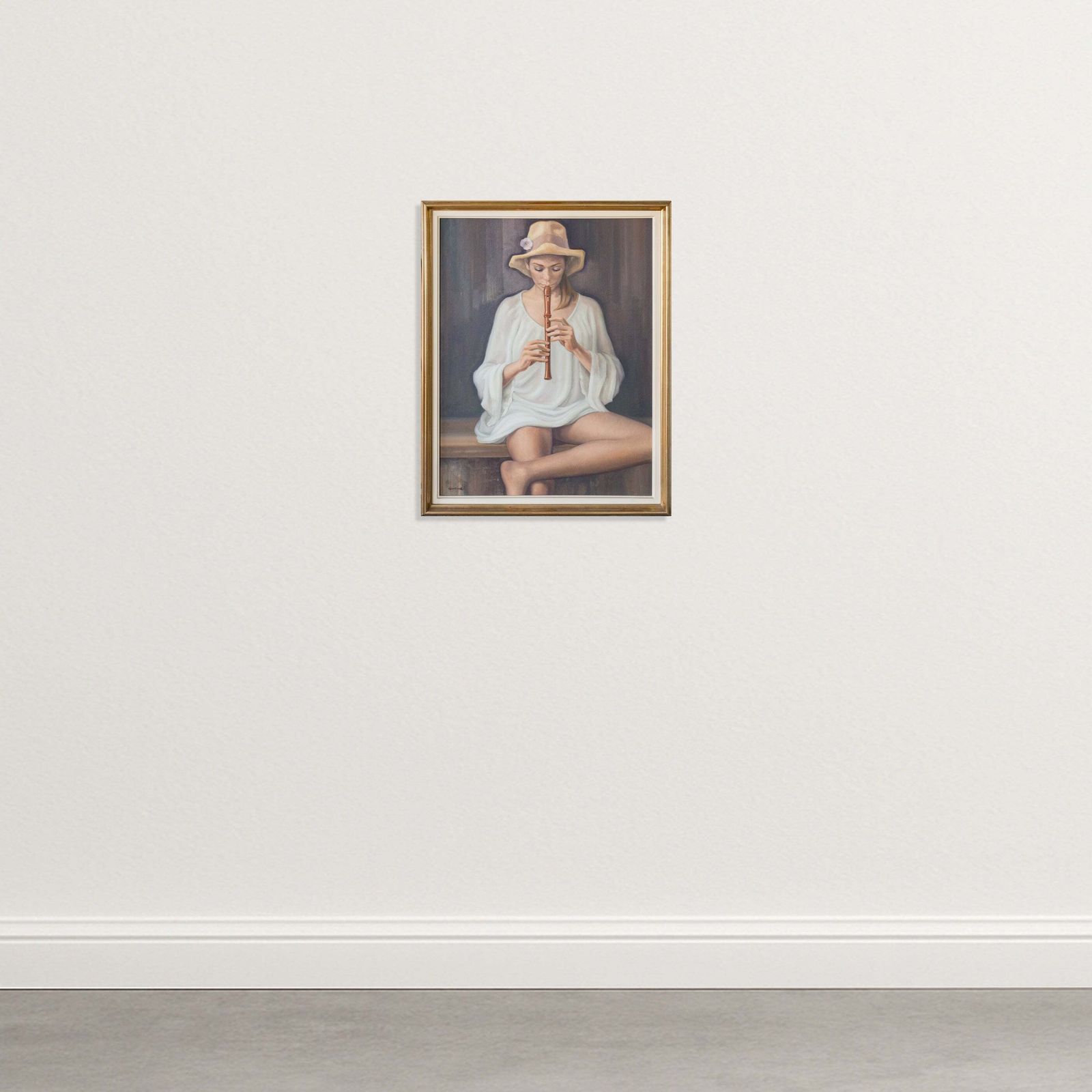 Meisje Met Blokfluit – Gesigneerd Olieverf Op Doek photo furniture