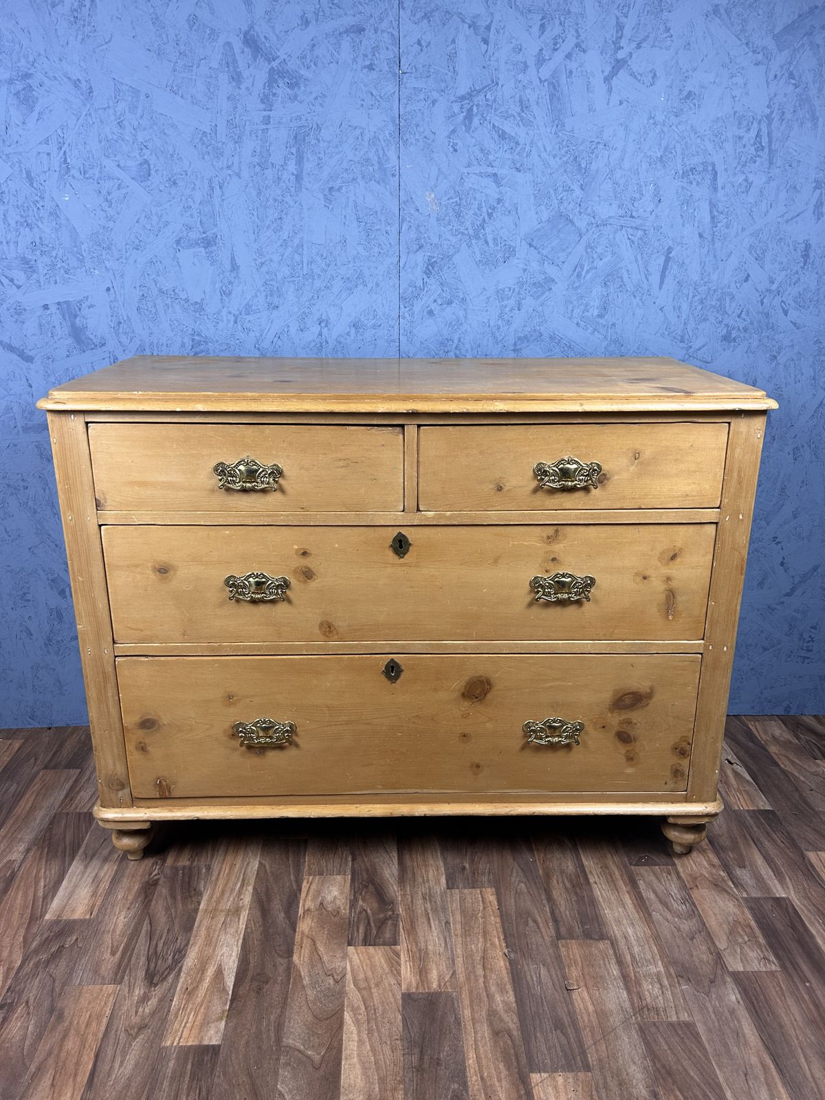 photo buy Antique Early Victorian Pine Chest Of Drawers Large