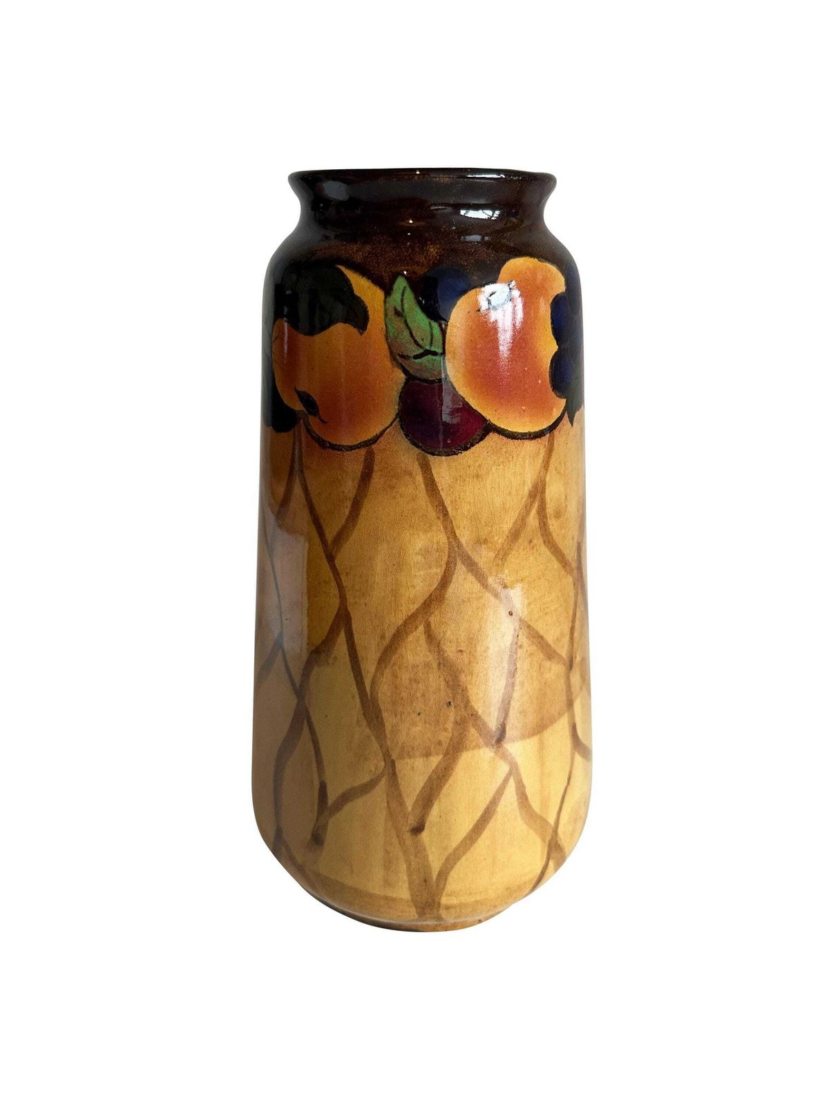 Antique Pair Of Royal Stanley Vases – Hand Painted Art Deco Jacobean Ware Made In England photo vinterior