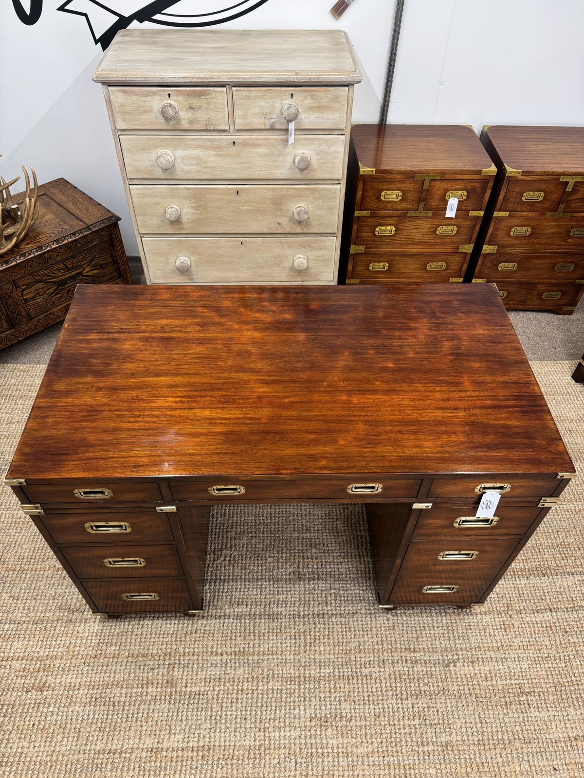 Vintage Mahogany Campaign Desk photo furniture
