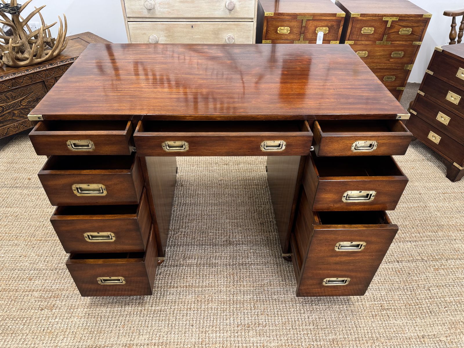 1700.0 Vintage Mahogany Campaign Desk photo