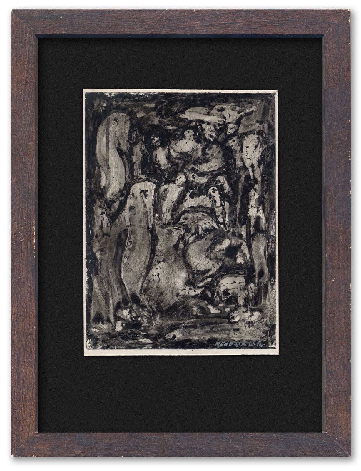 Ghostly Surreal Miniature Painting, Framed And Signed, By Hendrik Lek