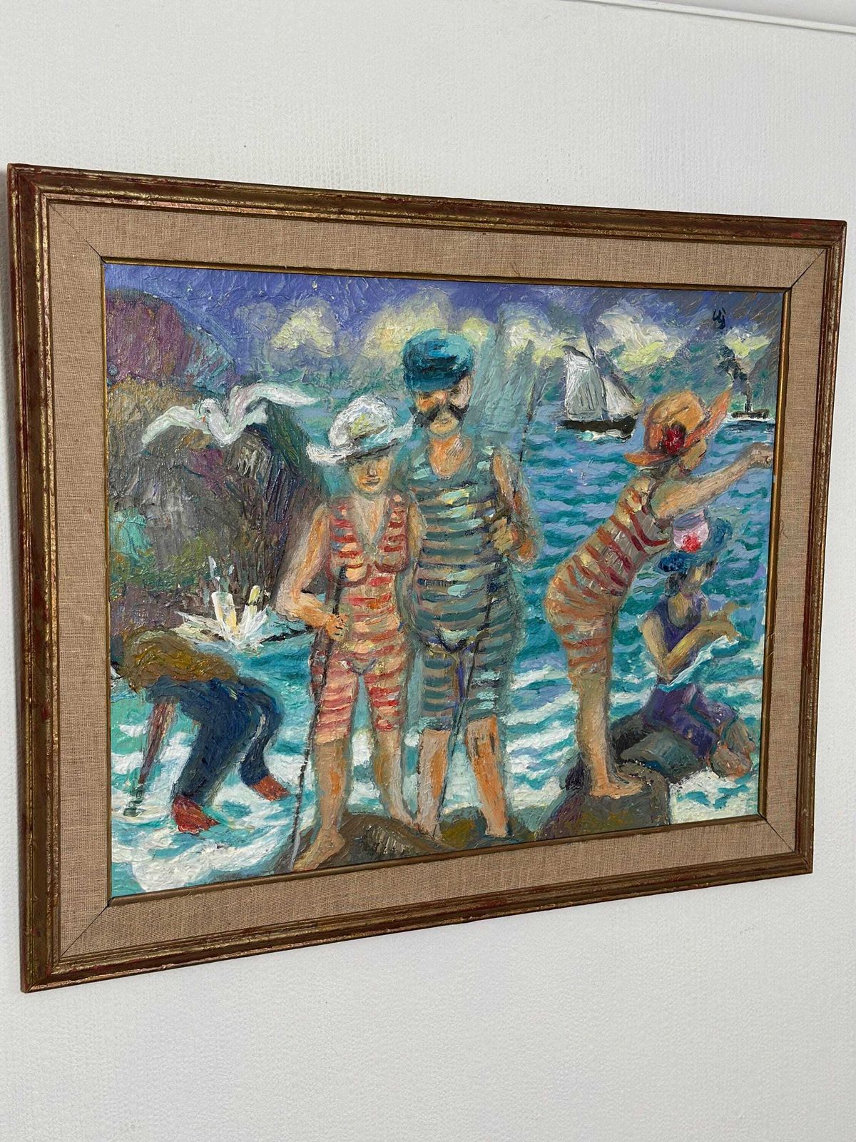Original Swedish Oil On Panel – “Summer” By Lars Ljungquis 2008 – Vintage & Framed – 61.5 × 75 Cm (24.2" × 29.5") photo vintage