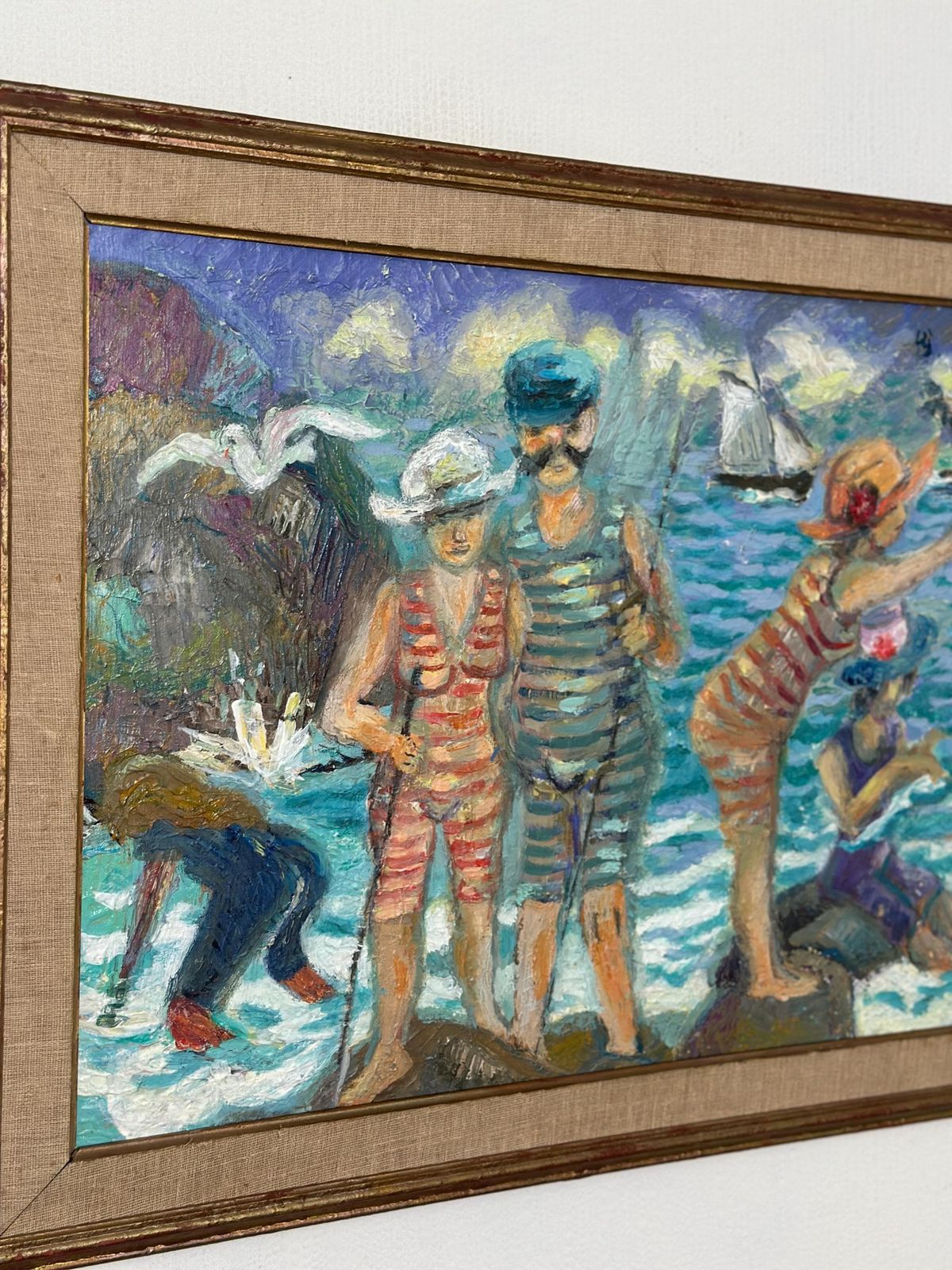 photo for sale Original Swedish Oil On Panel – “Summer” By Lars Ljungquis 2008 – Vintage & Framed – 61.5 × 75 Cm (24.2" × 29.5")