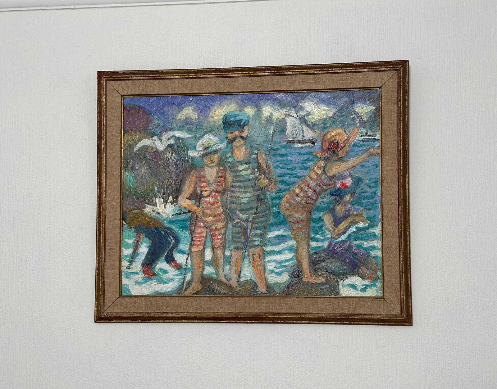 photo vintage Original Swedish Oil On Panel – “Summer” By Lars Ljungquis 2008 – Vintage & Framed – 61.5 × 75 Cm (24.2" × 29.5")