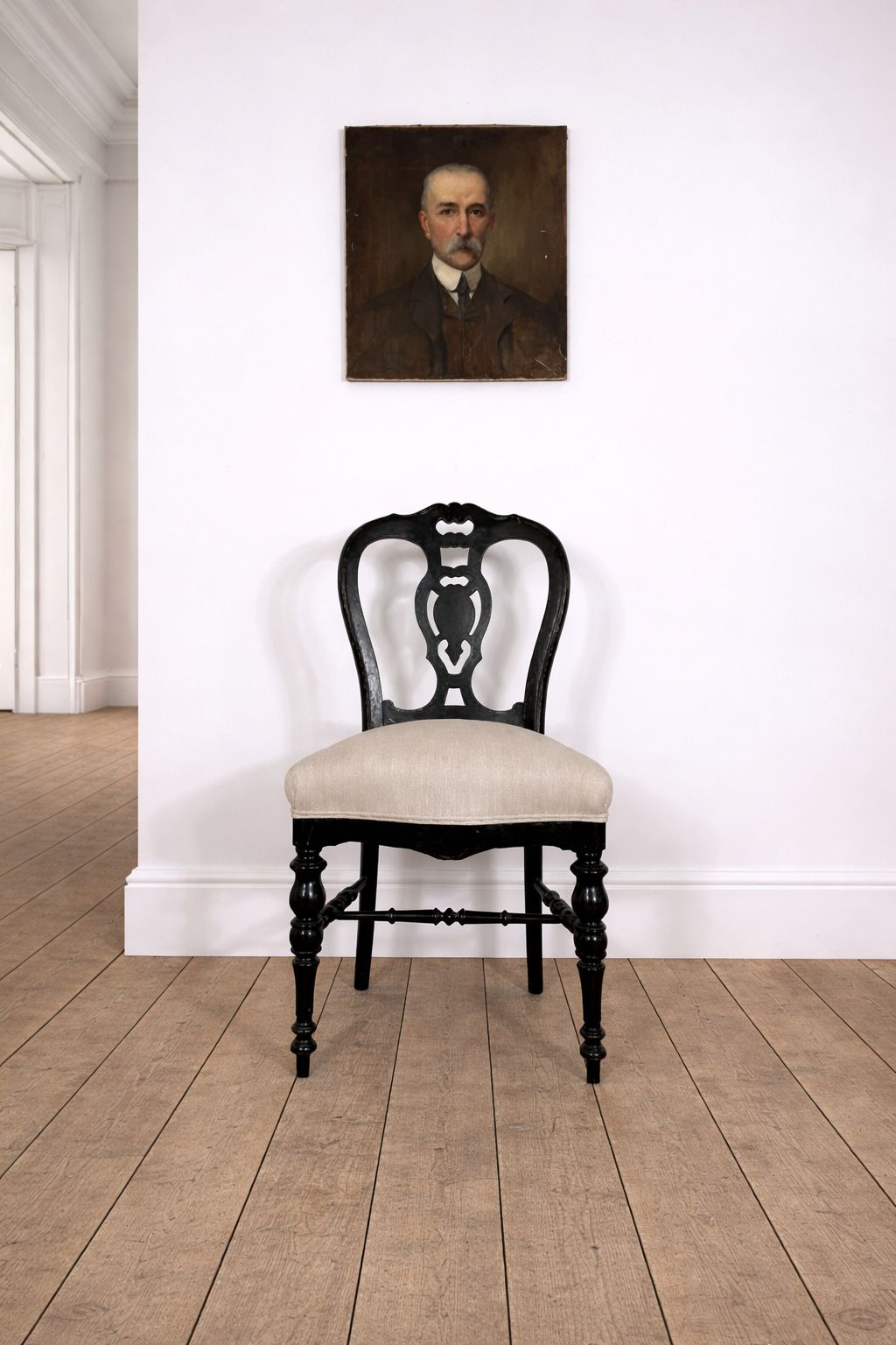 Antique French Napoleon III Ebonised Upholstered Chair photo buy