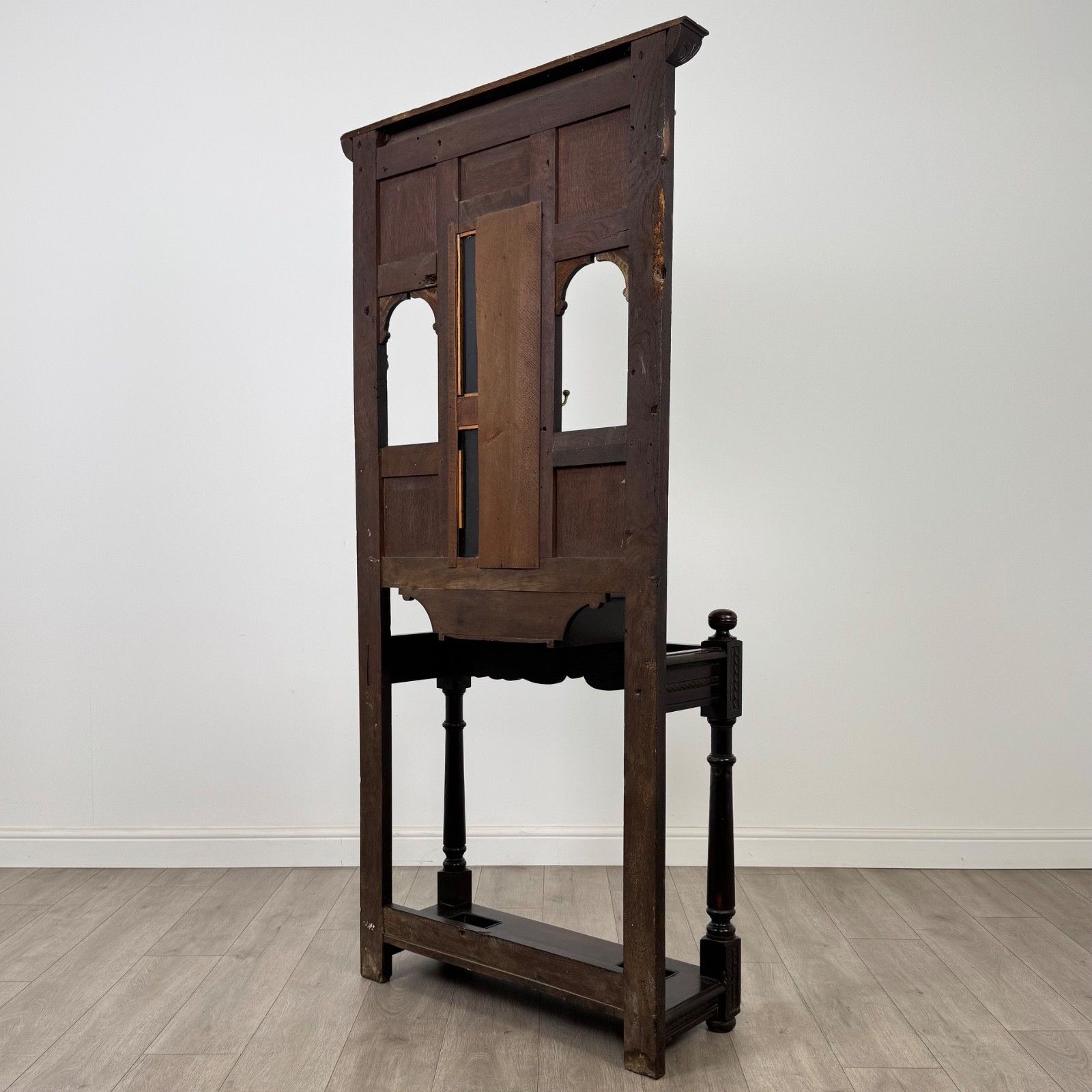Antique 19th Century Carved Victorian Hall Stand In Oak ( Af 5259 ) photo vinterior