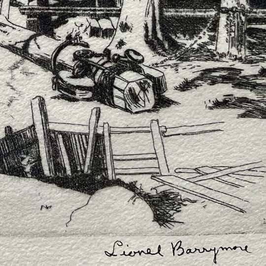 60’s Talio Chrome Print: Actor Lionel Barrymore’ Coastal Landscape 'Point Mugu' Etching photo for sale