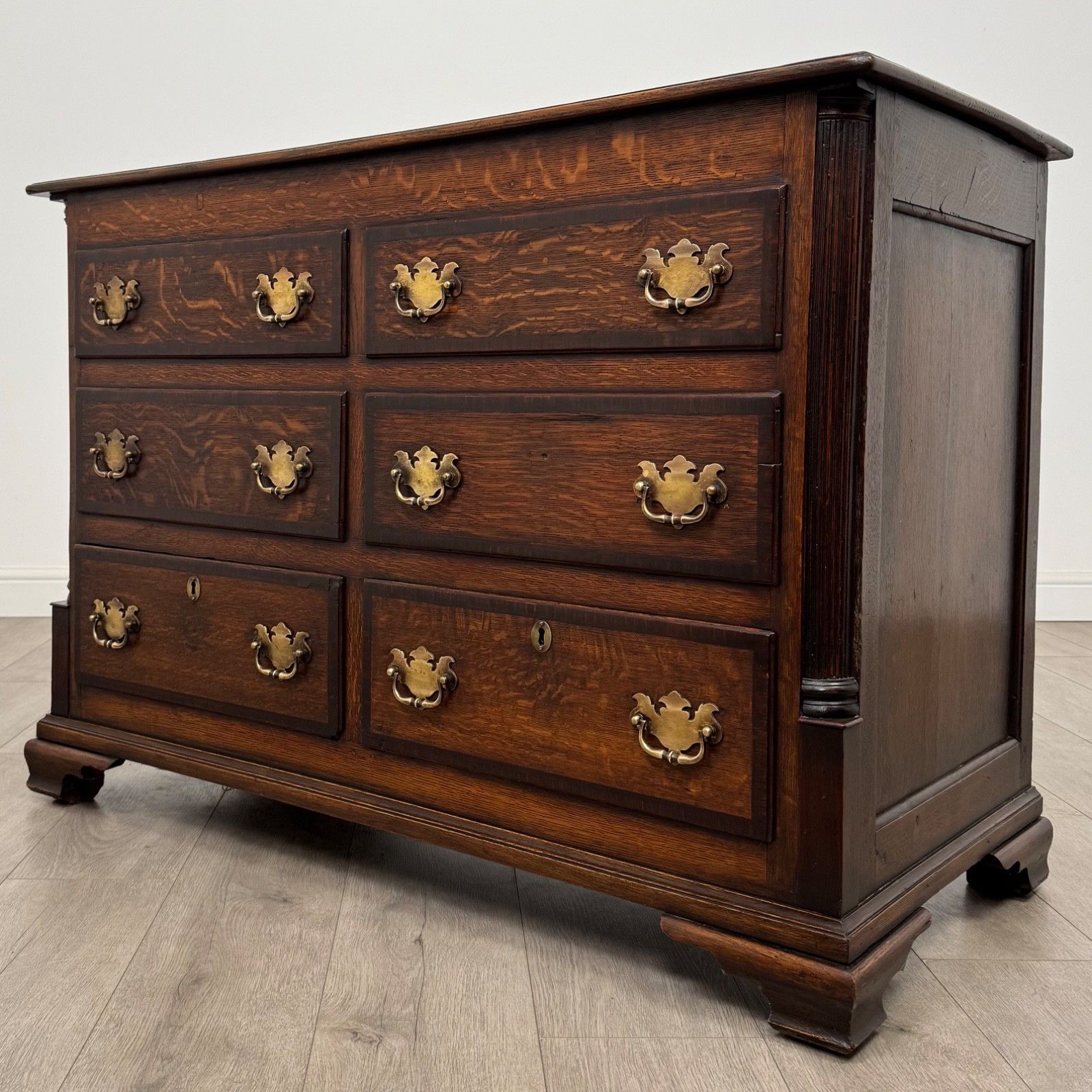 Antique 18th Century Georgian Lancashire Chest In Oak ( Af 5221 ) photo furniture