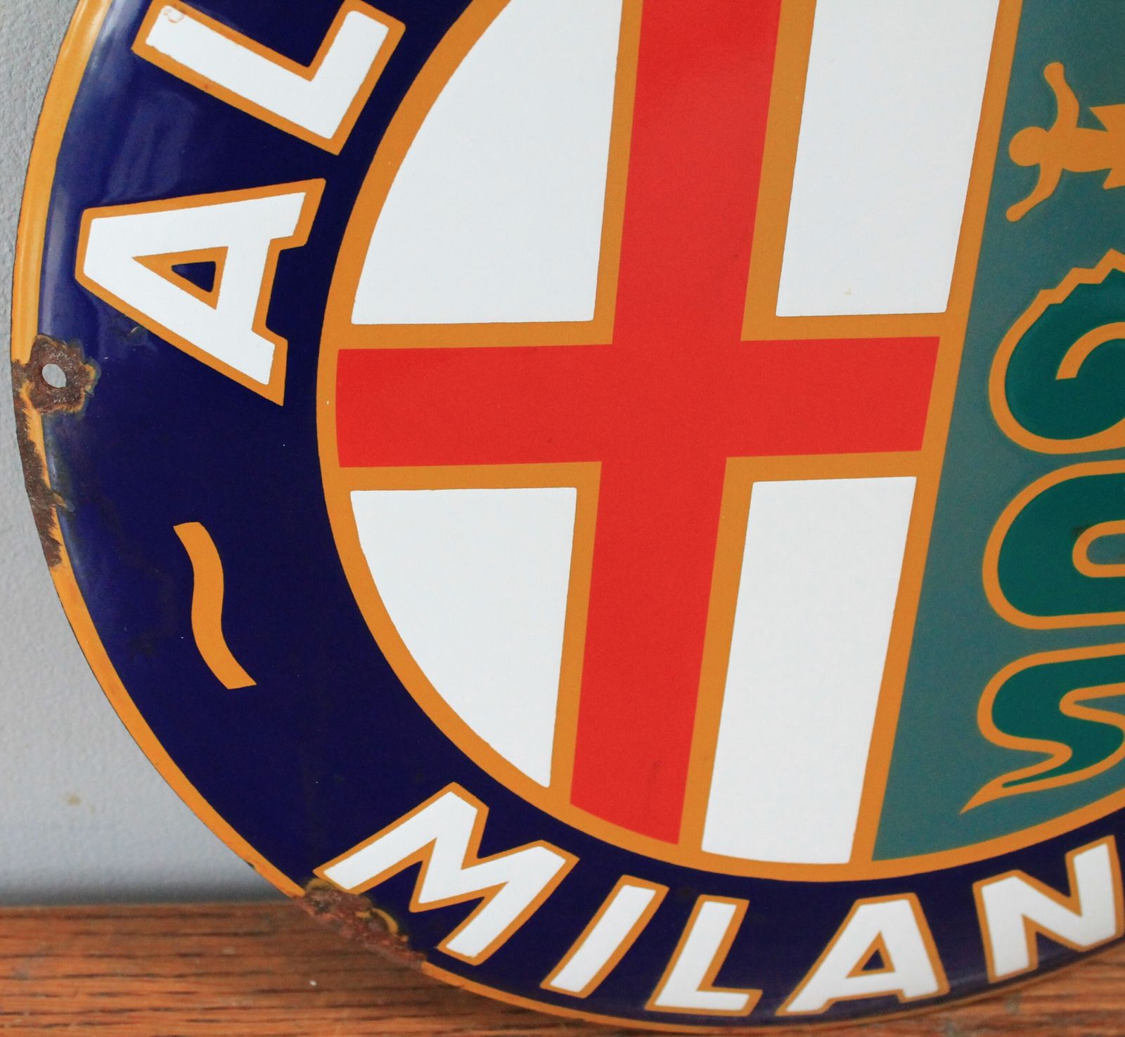 Alfa Romeo Dealership Auto Motor Garage Advertising Sign Dealer Showroom Art Enamel Metal Automobile photo buy