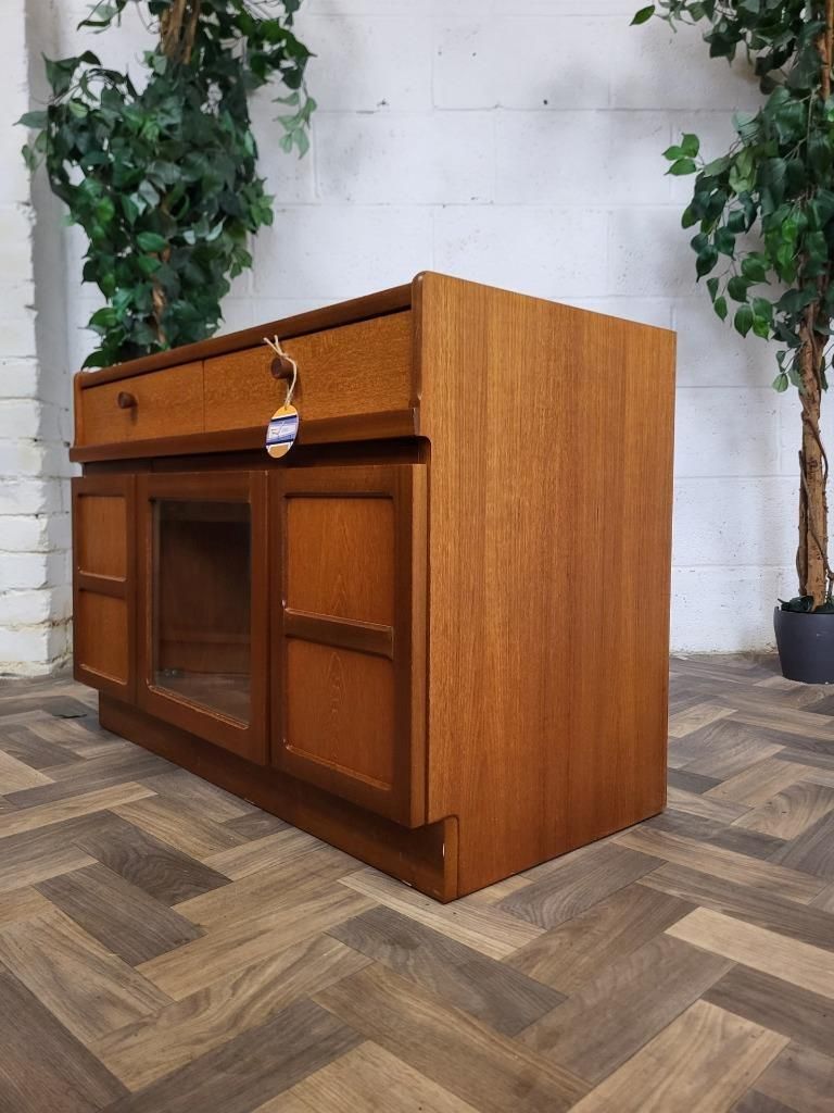 Vintage Nathan Parker Knoll Teak & Glass Hifi Record Media Cd Cabinet photo 275.0