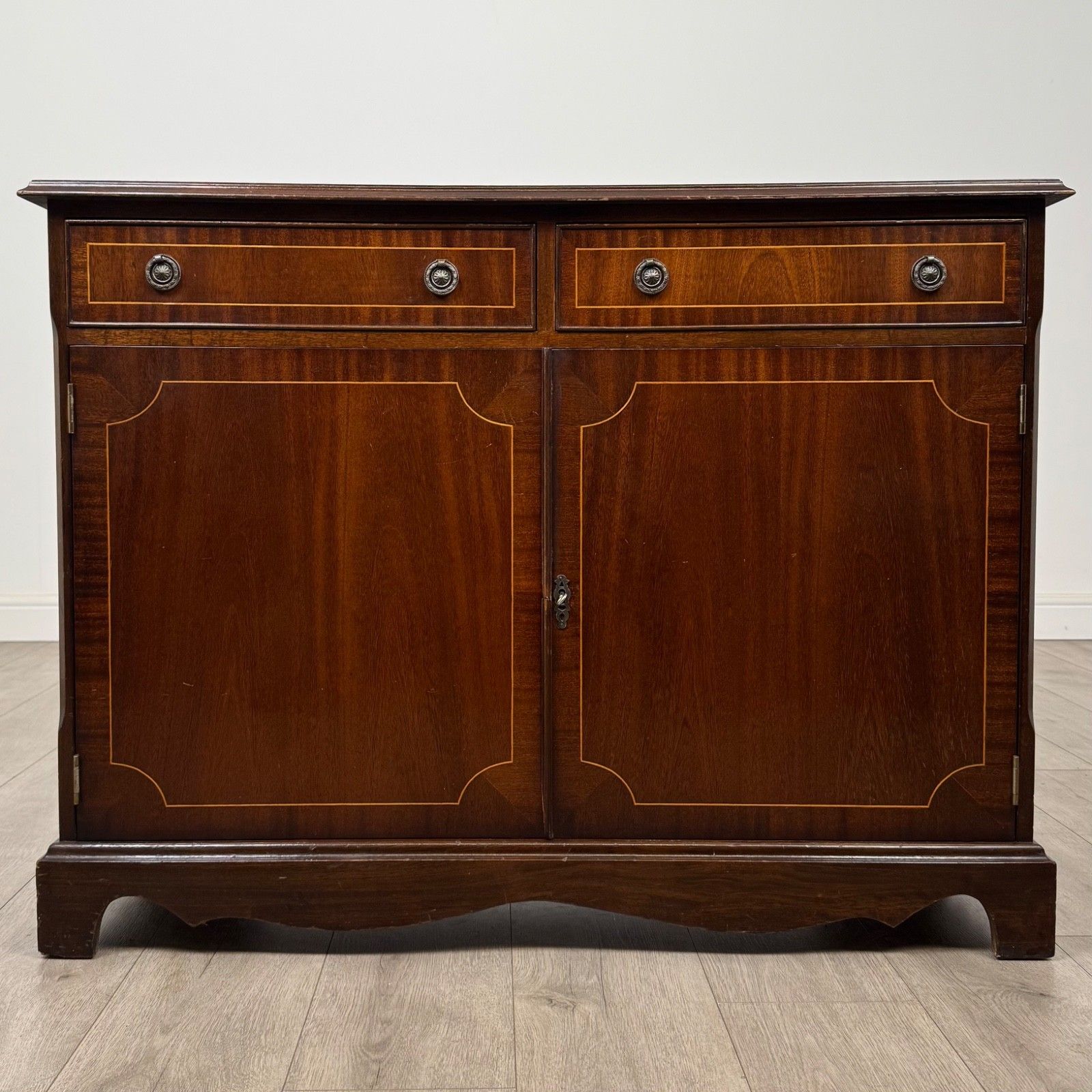 Antique 20th Century Inlaid Cupboard In Mahogany ( Af 5263 )