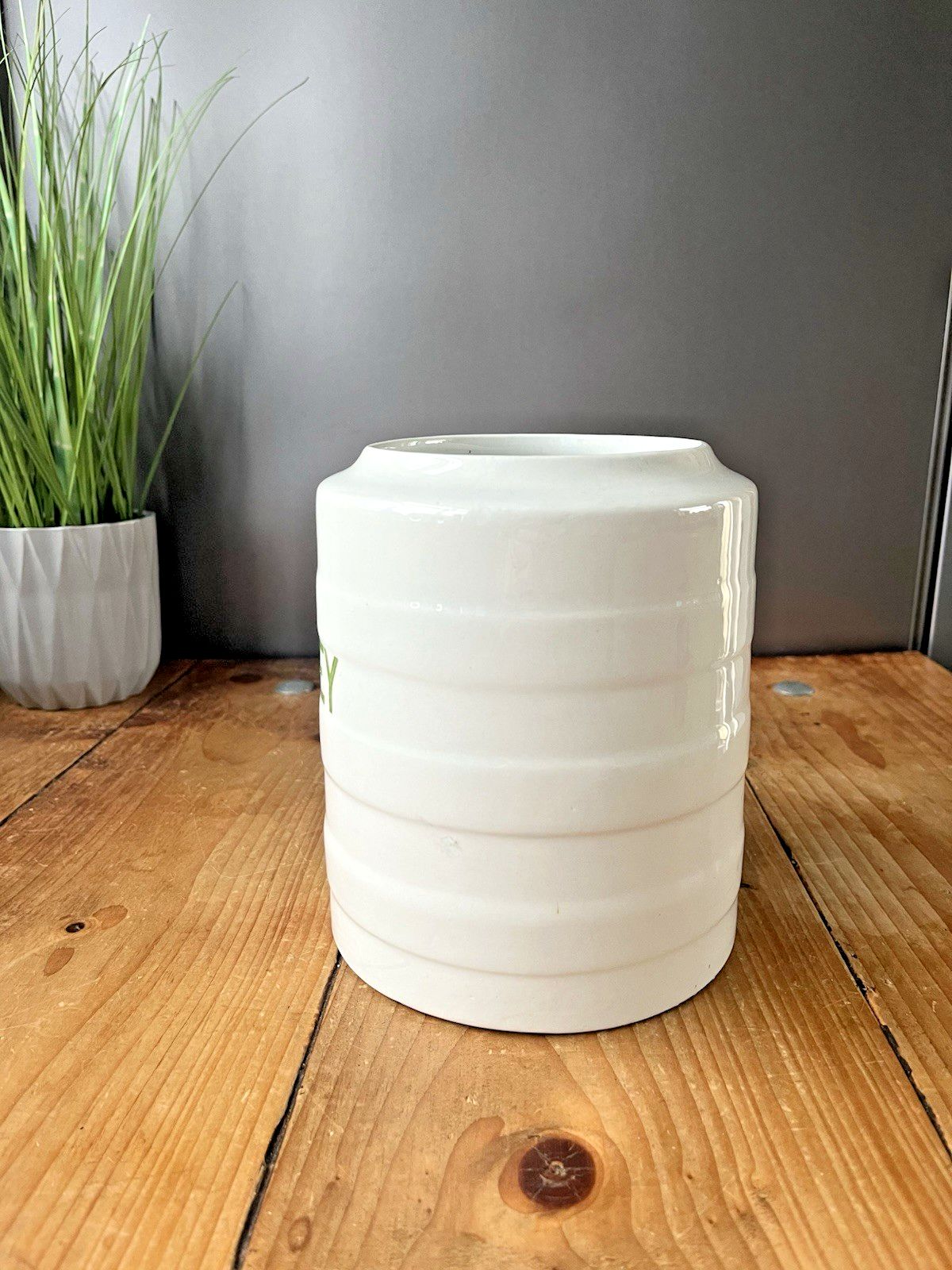 Antique Grimwade Hooped Household Jar Kitchen Utensils Storage Canister Vintage photo Home Decor