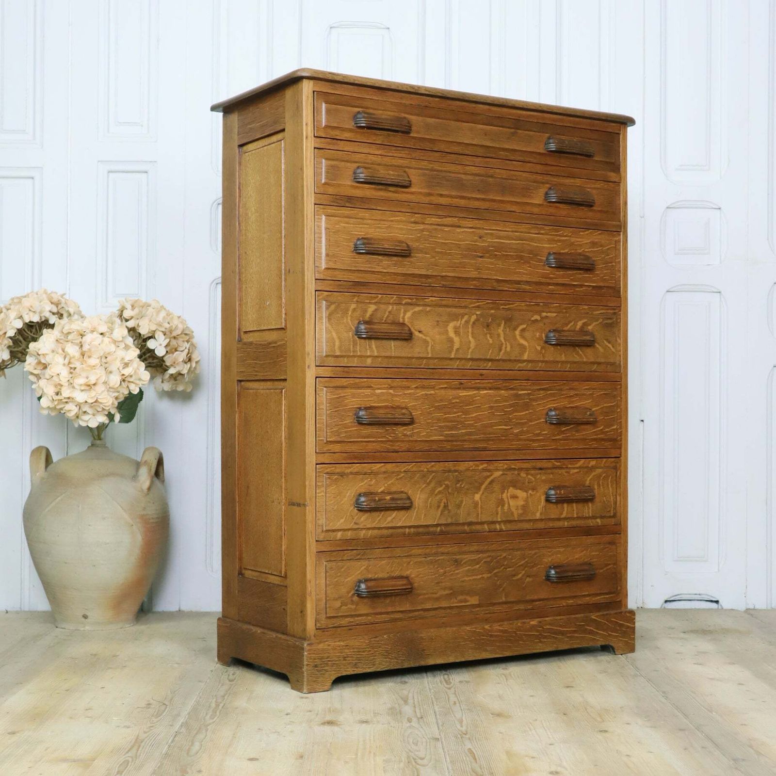Antique Oak Printers Map Drawers Tallboy 2002g photo furniture