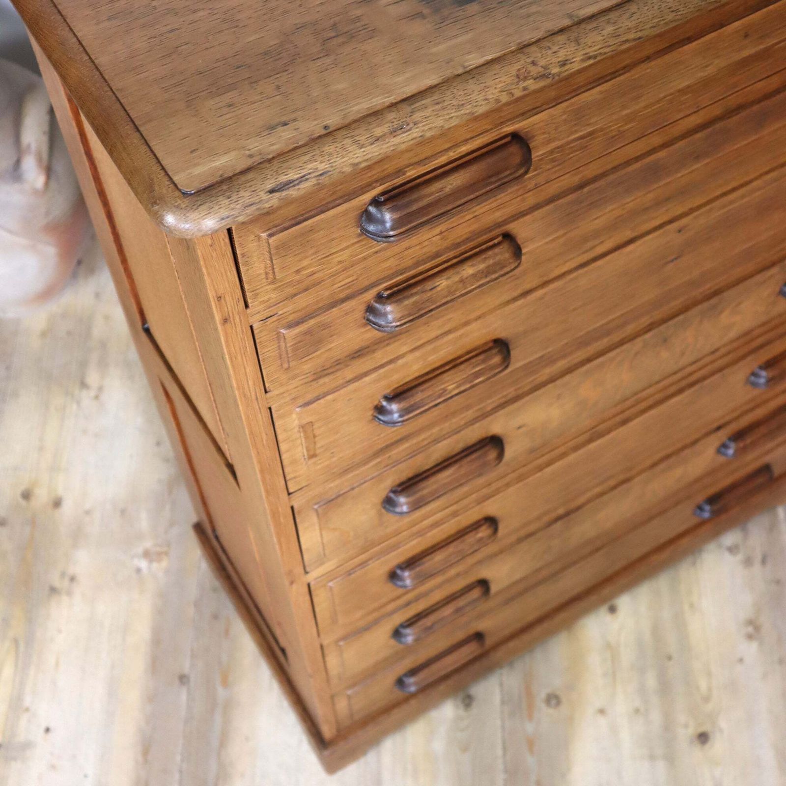 Antique Oak Printers Map Drawers Tallboy 2002g photo 1475.0