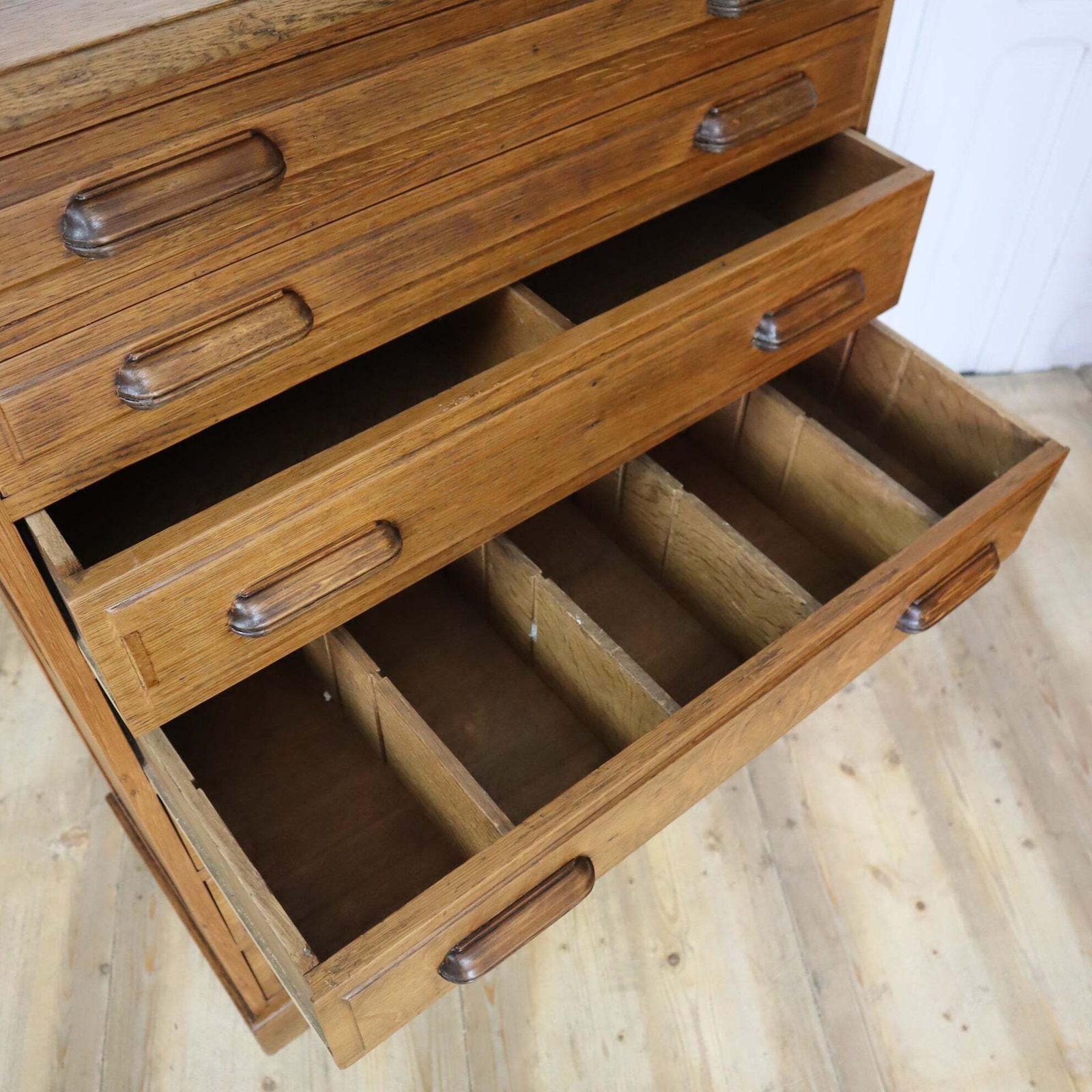 Antique Oak Printers Map Drawers Tallboy 2002g photo buy