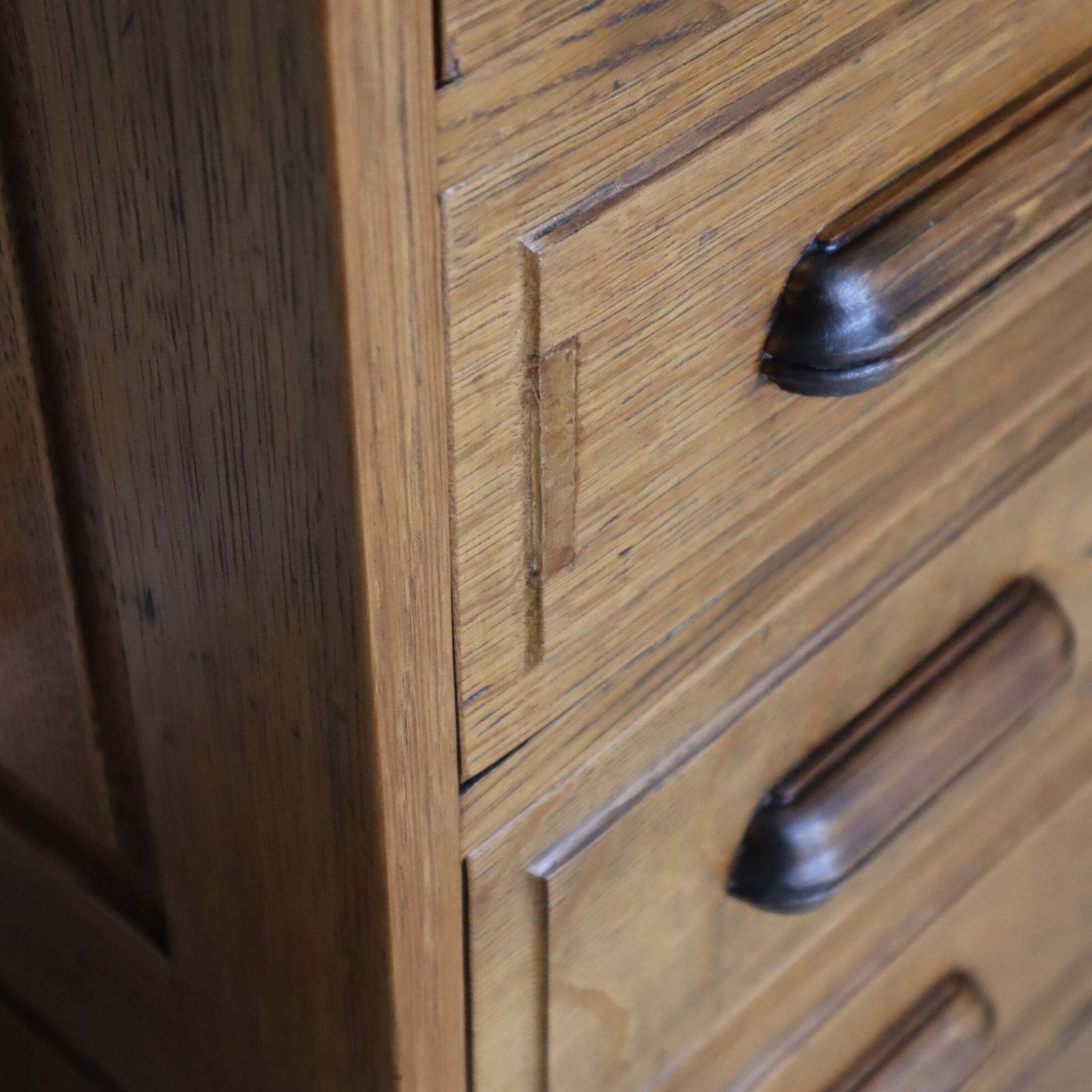 photo vinterior Antique Oak Printers Map Drawers Tallboy 2002g