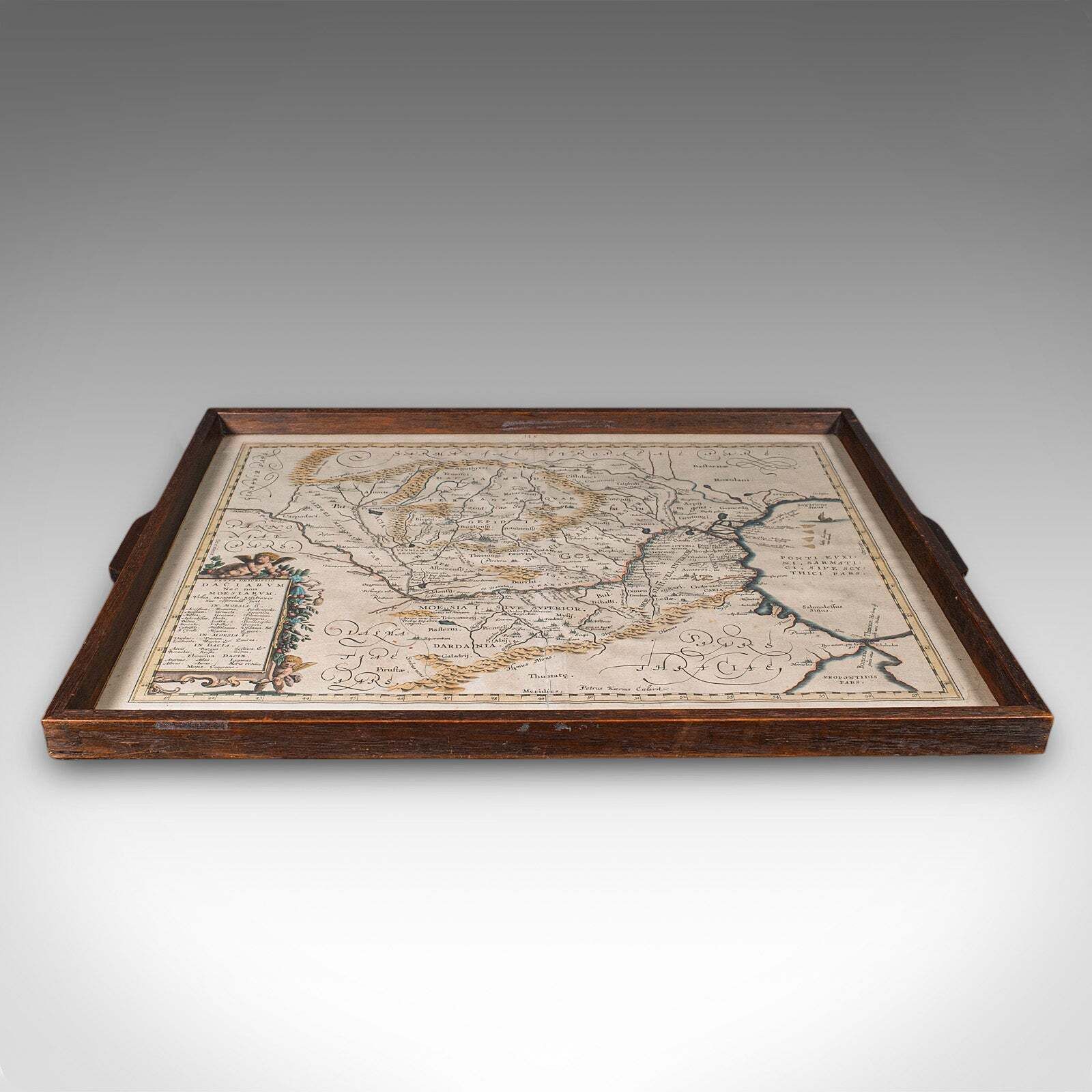 Antique Cartographer's Serving Tray, English, Platter, European Map, Edwardian photo furniture