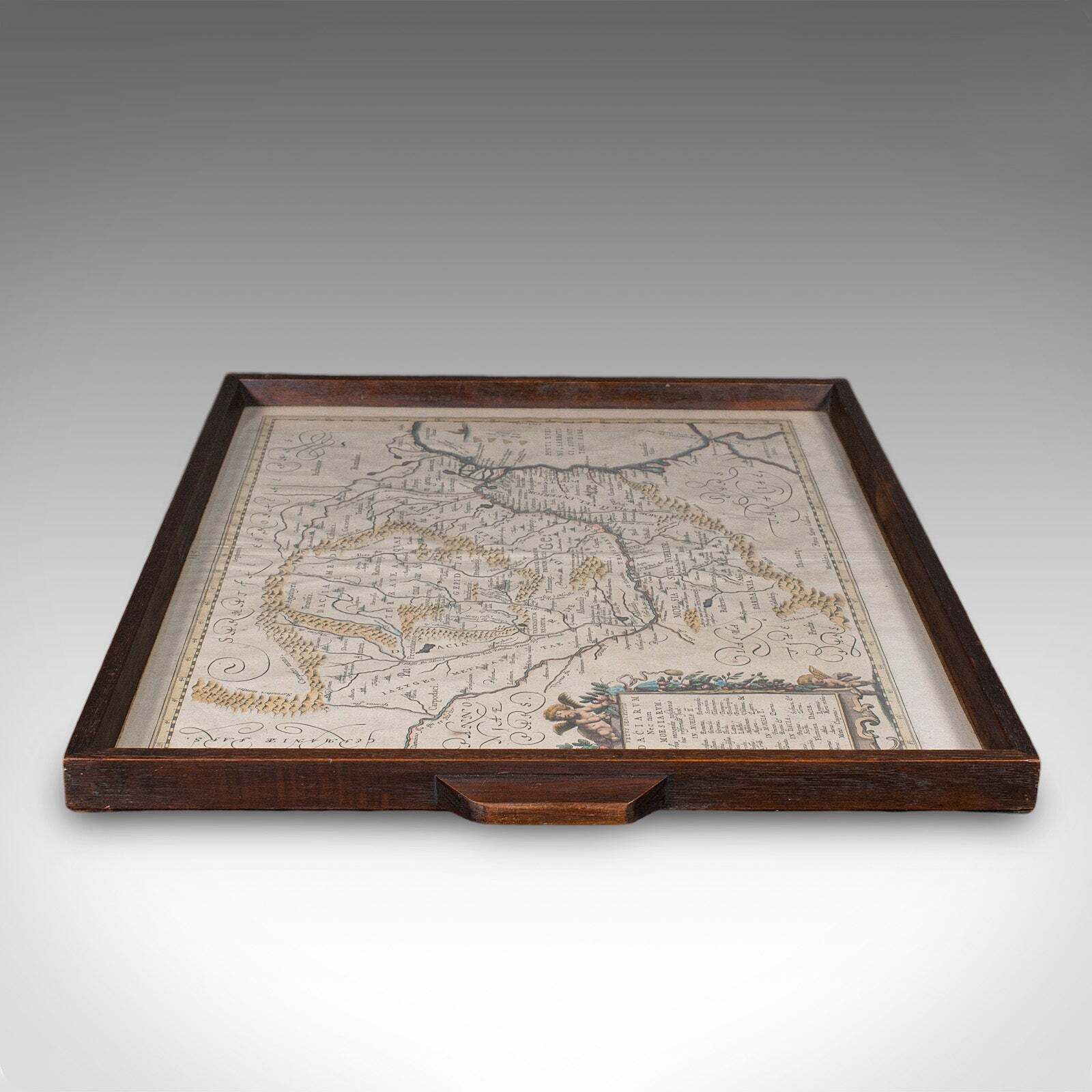 Antique Cartographer's Serving Tray, English, Platter, European Map, Edwardian photo Home Decor