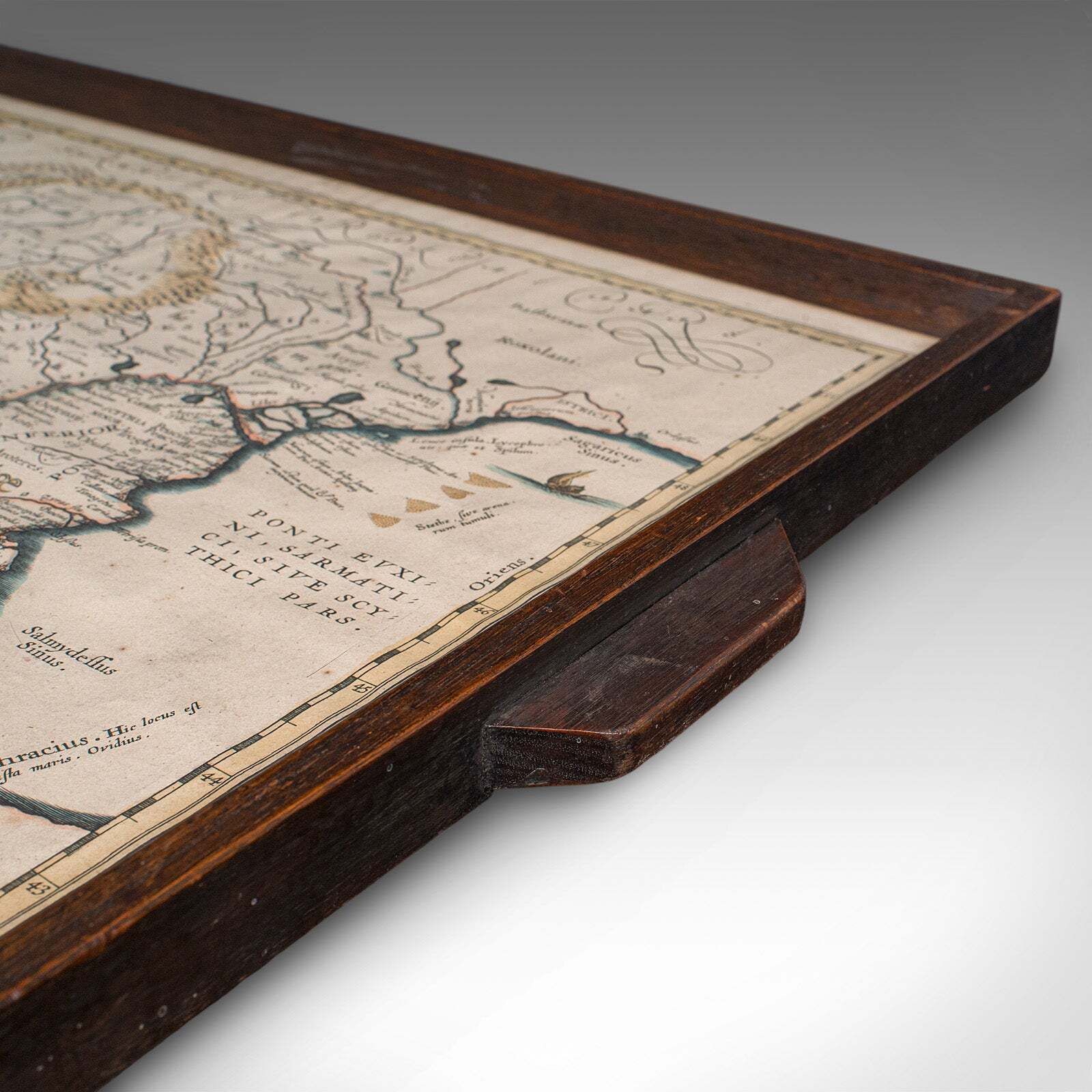 photo furniture Antique Cartographer's Serving Tray, English, Platter, European Map, Edwardian