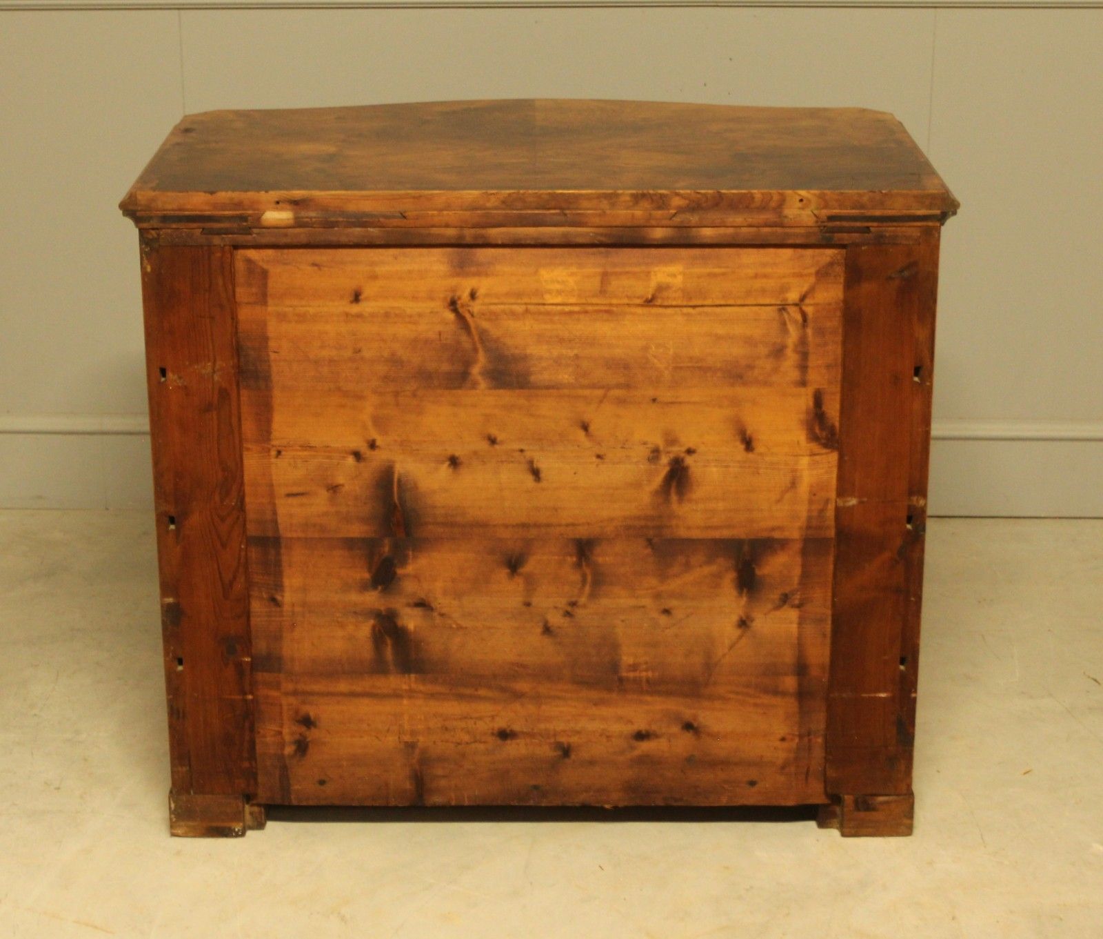photo for sale A Neo‑Rococo Swedish Serpentine Burr Walnut Chest Of Drawers