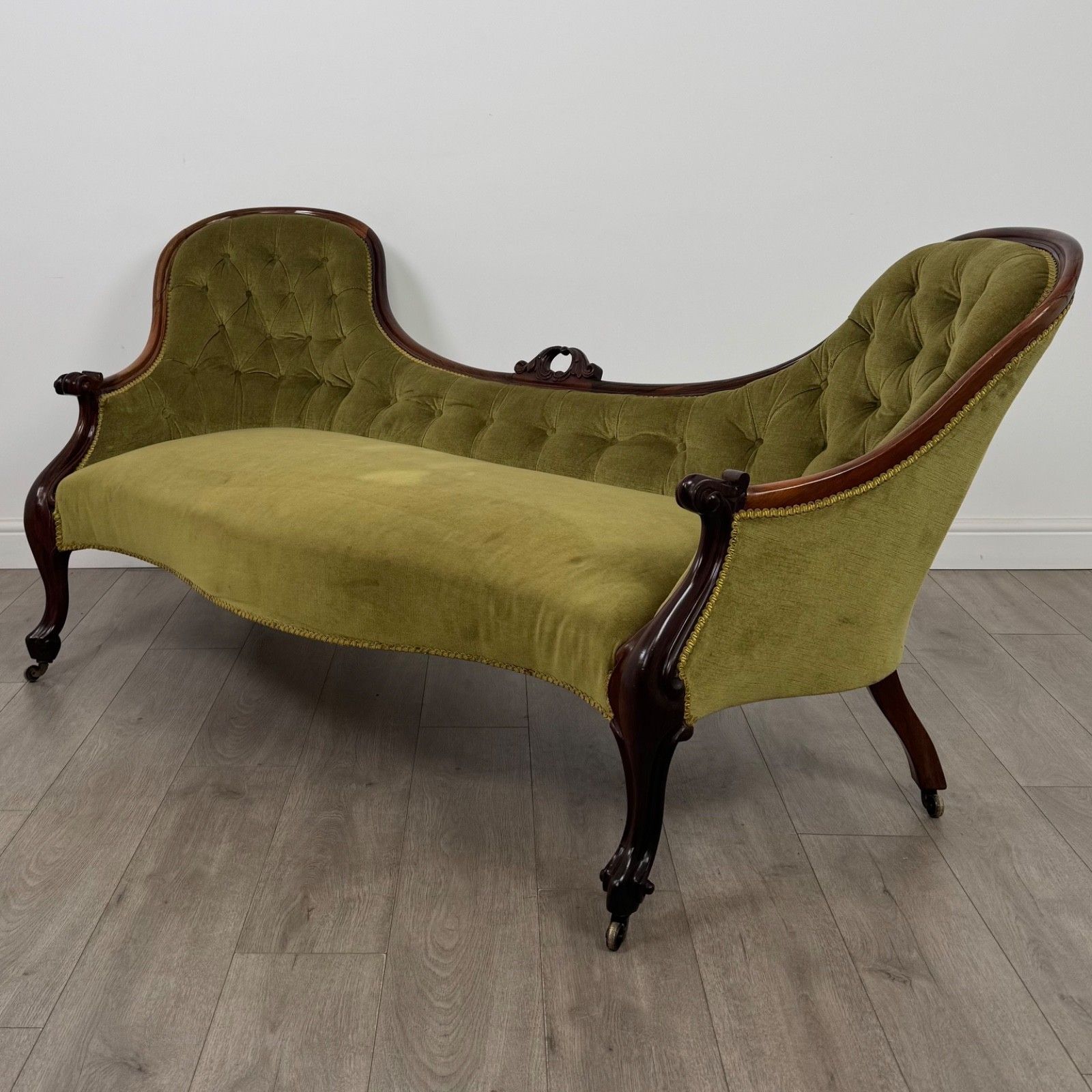 Antique 19th Century Victorian Spoon Back Settee In Mahogany ( Af 5246 ) photo furniture