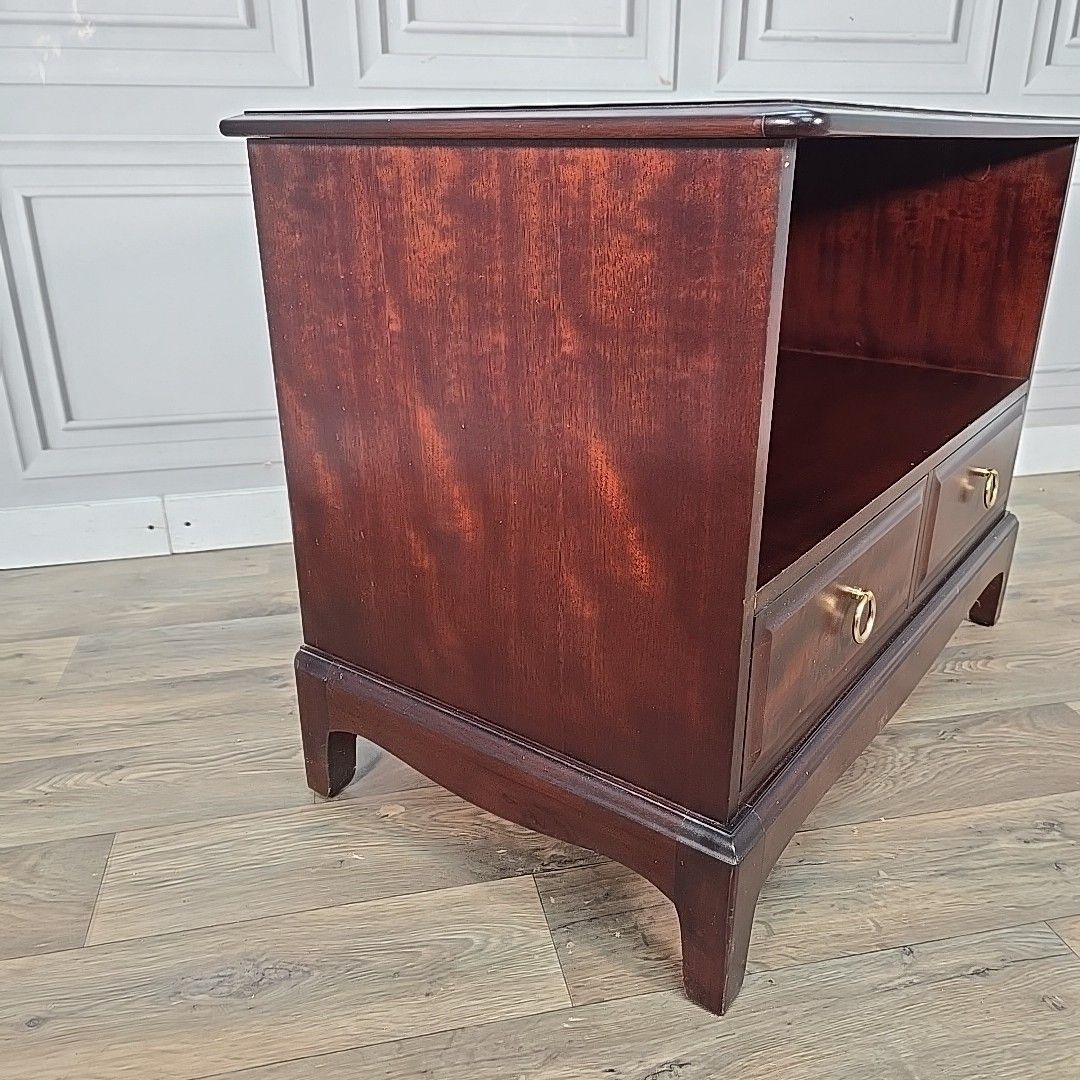 Stag Minstrel Tv Unit Media Cabinet Mahogany 2 Drawer Vintage Retro Table photo for sale