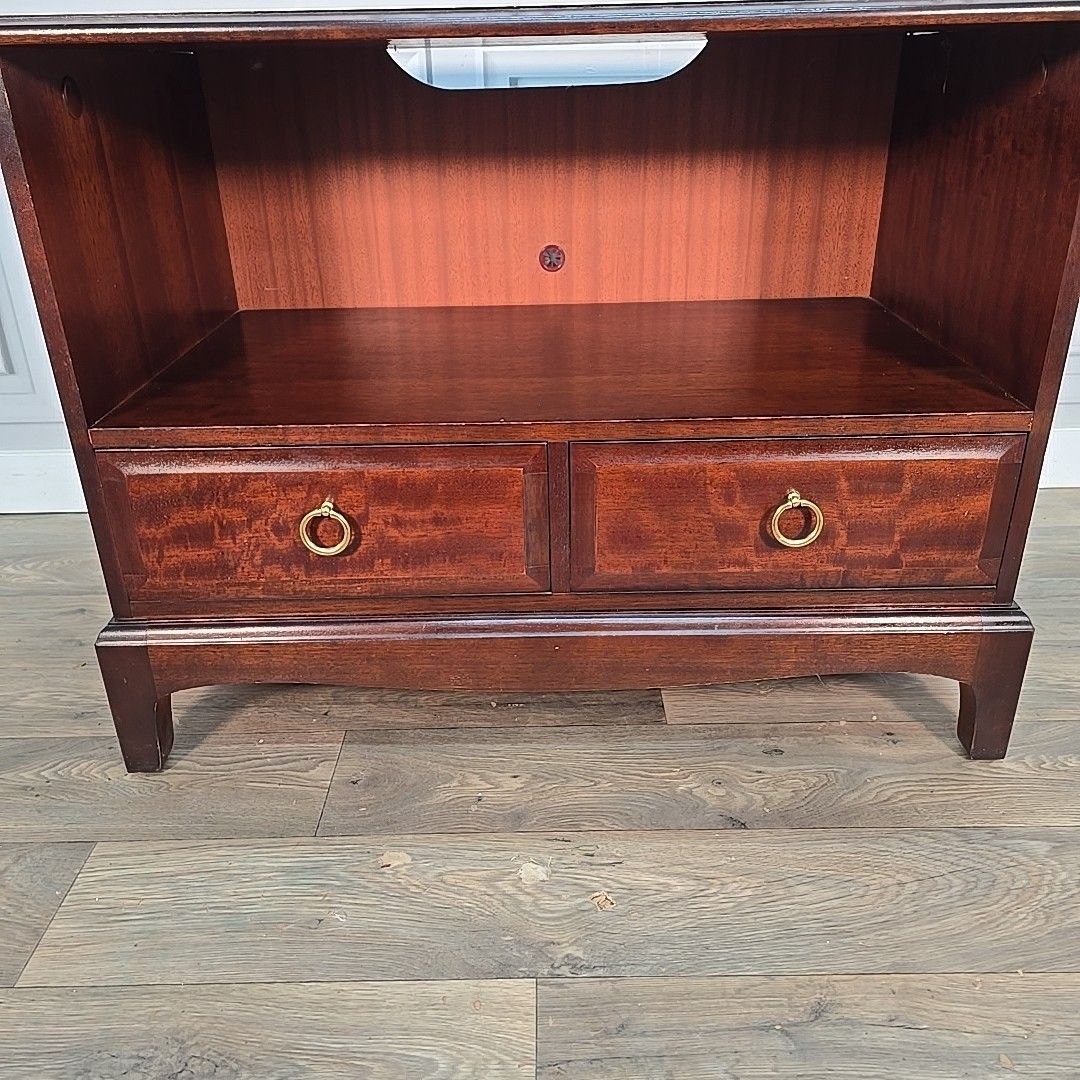 Stag Minstrel Tv Unit Media Cabinet Mahogany 2 Drawer Vintage Retro Table photo buy