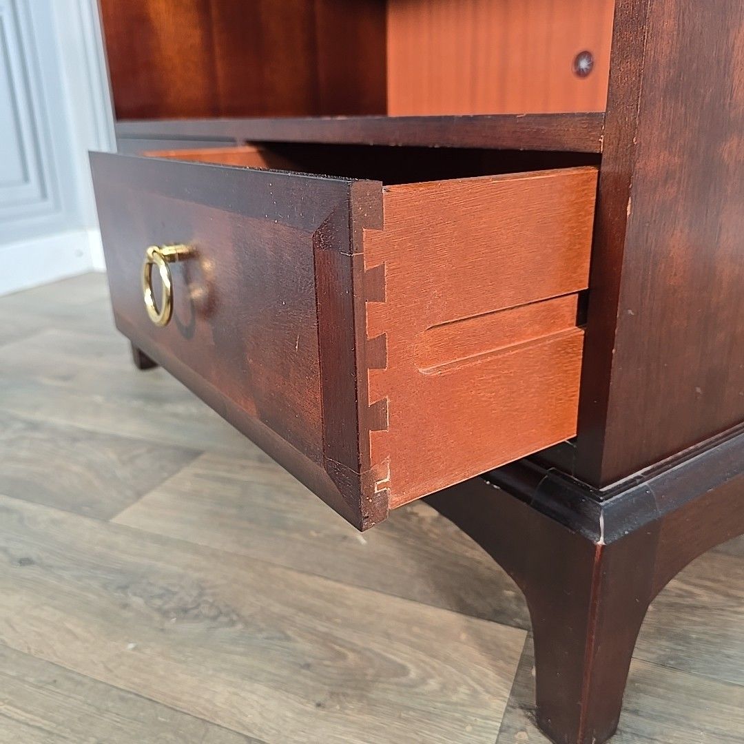 130.0 Stag Minstrel Tv Unit Media Cabinet Mahogany 2 Drawer Vintage Retro Table photo