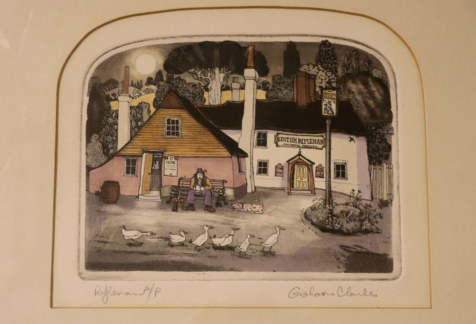 Pair Of British Artist’s Proof Etchings By Graham Clarke photo vintage