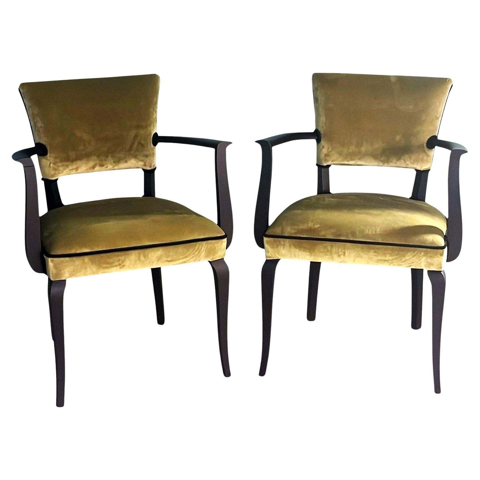 Art Decò Pair Of French “Bridge” Chairs