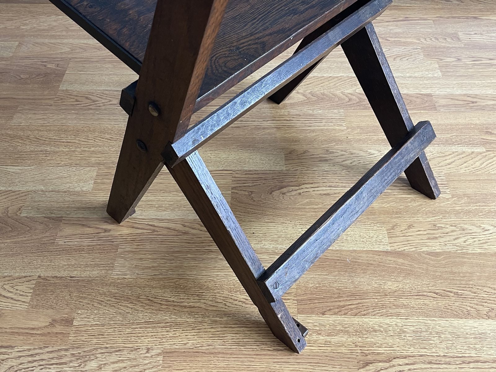 400.0 Antique Oak Chapel Folding Chairs By The Bennett Furnishing Co. Ltd photo
