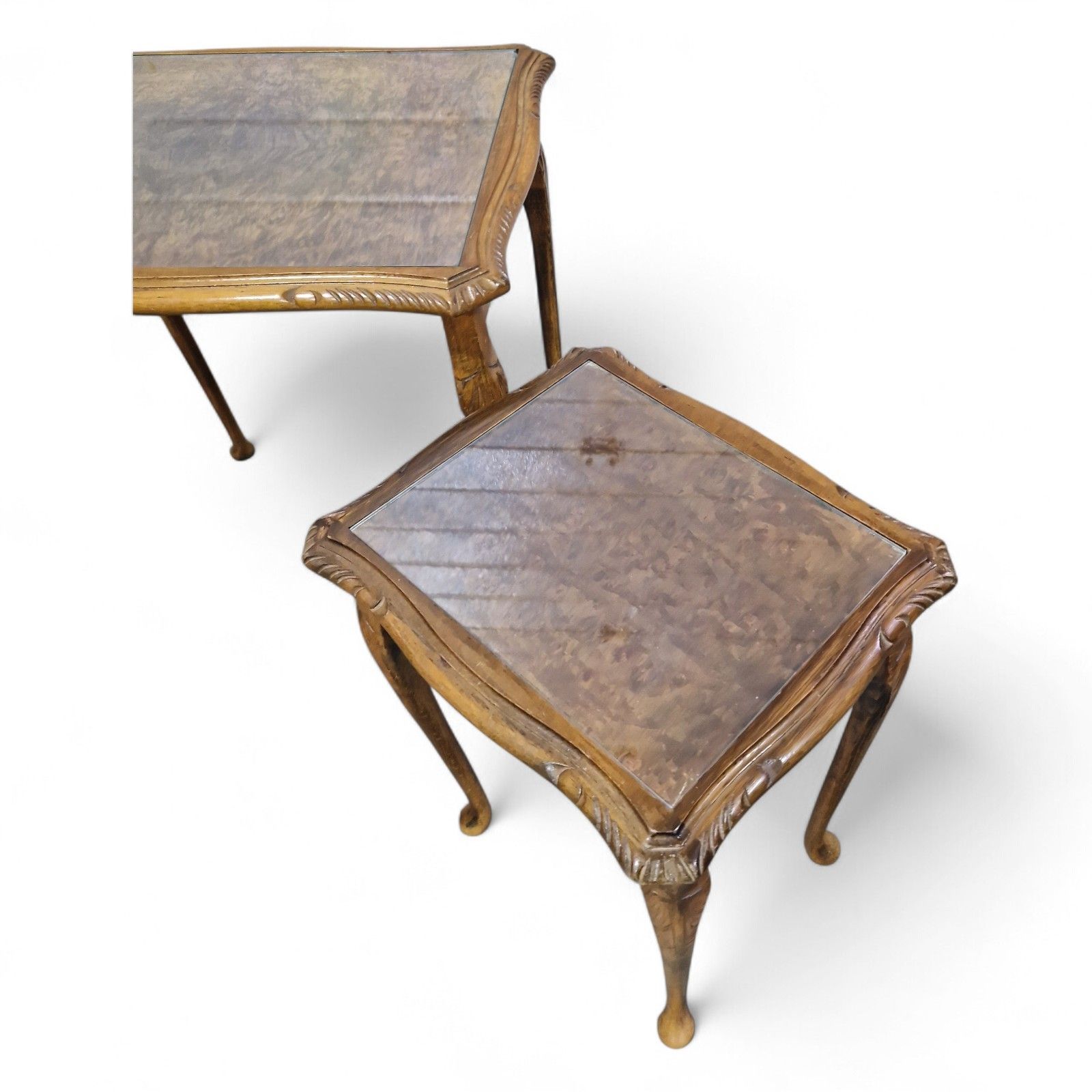 photo for sale Carved Nest Of 3 Side Tables – Antique Style Occasional Tables Nesting Tables