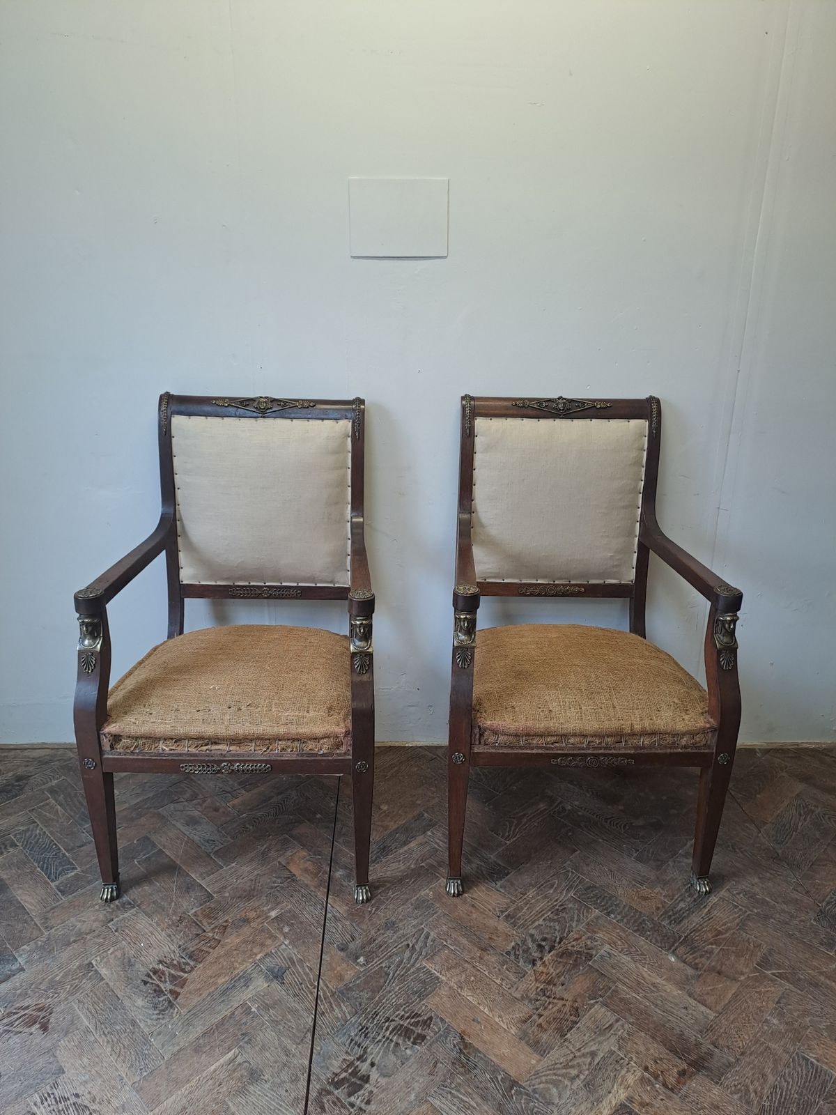 Pair Of French Empire Style Armchairs, Circa 1900 photo vinterior
