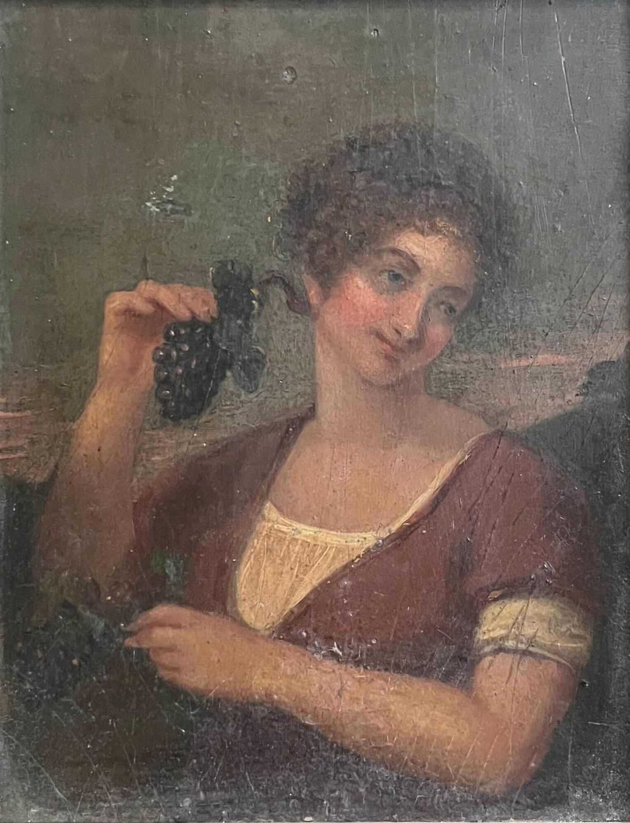 'Female Figure With Grapes' By 19th Century European School photo furniture