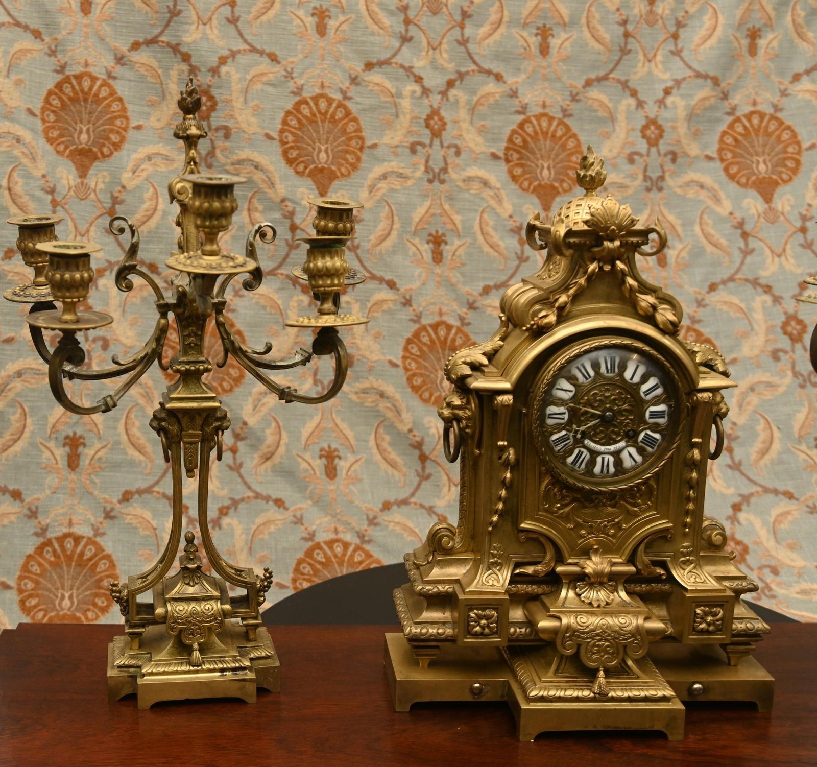 photo furniture Louis XVI Gilt Clock Garniture Set Candelabras 1880