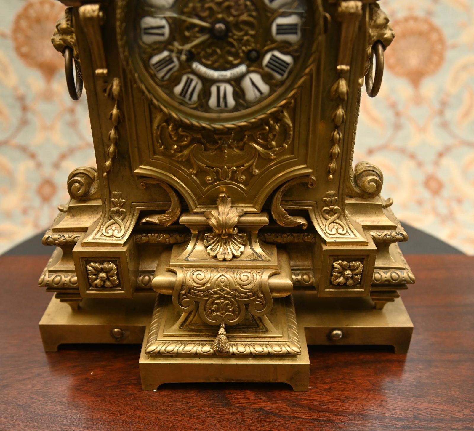 1400.0 Louis XVI Gilt Clock Garniture Set Candelabras 1880 photo