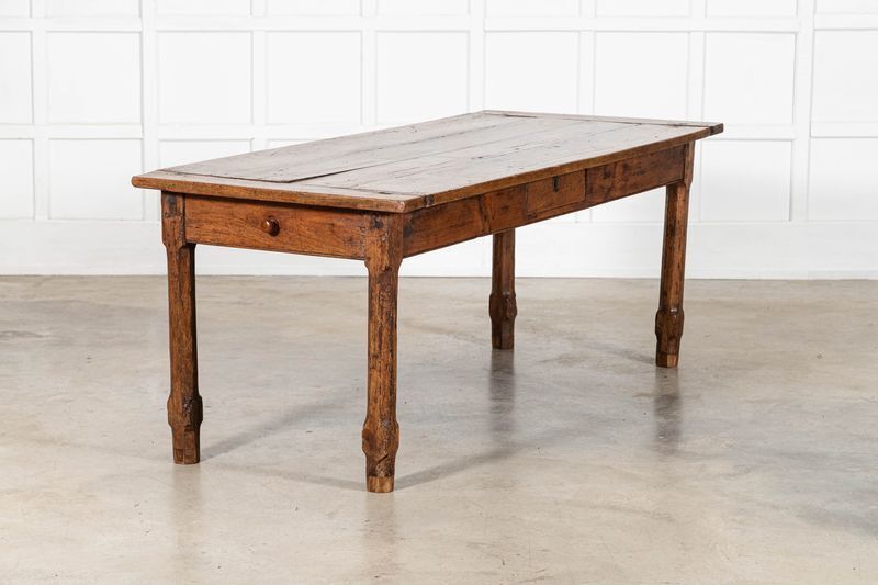 photo furniture Large 19thc French Elm & Fruitwood Farmhouse Table