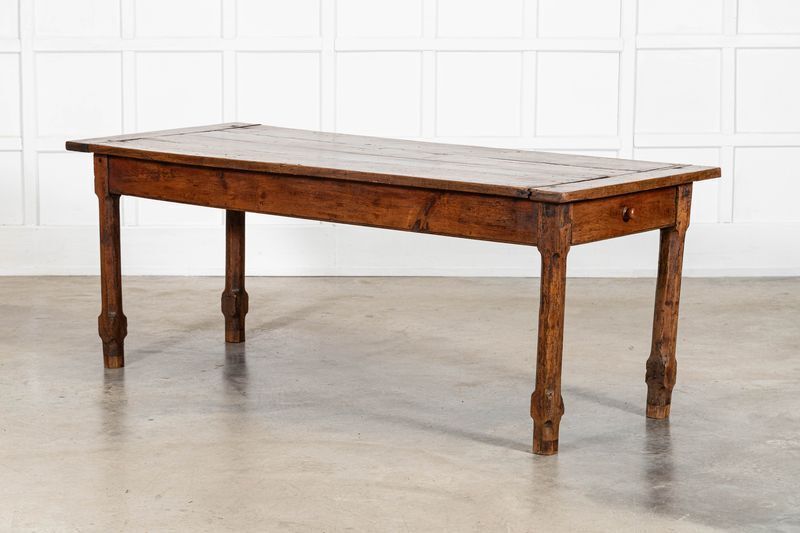 photo vintage Large 19thc French Elm & Fruitwood Farmhouse Table