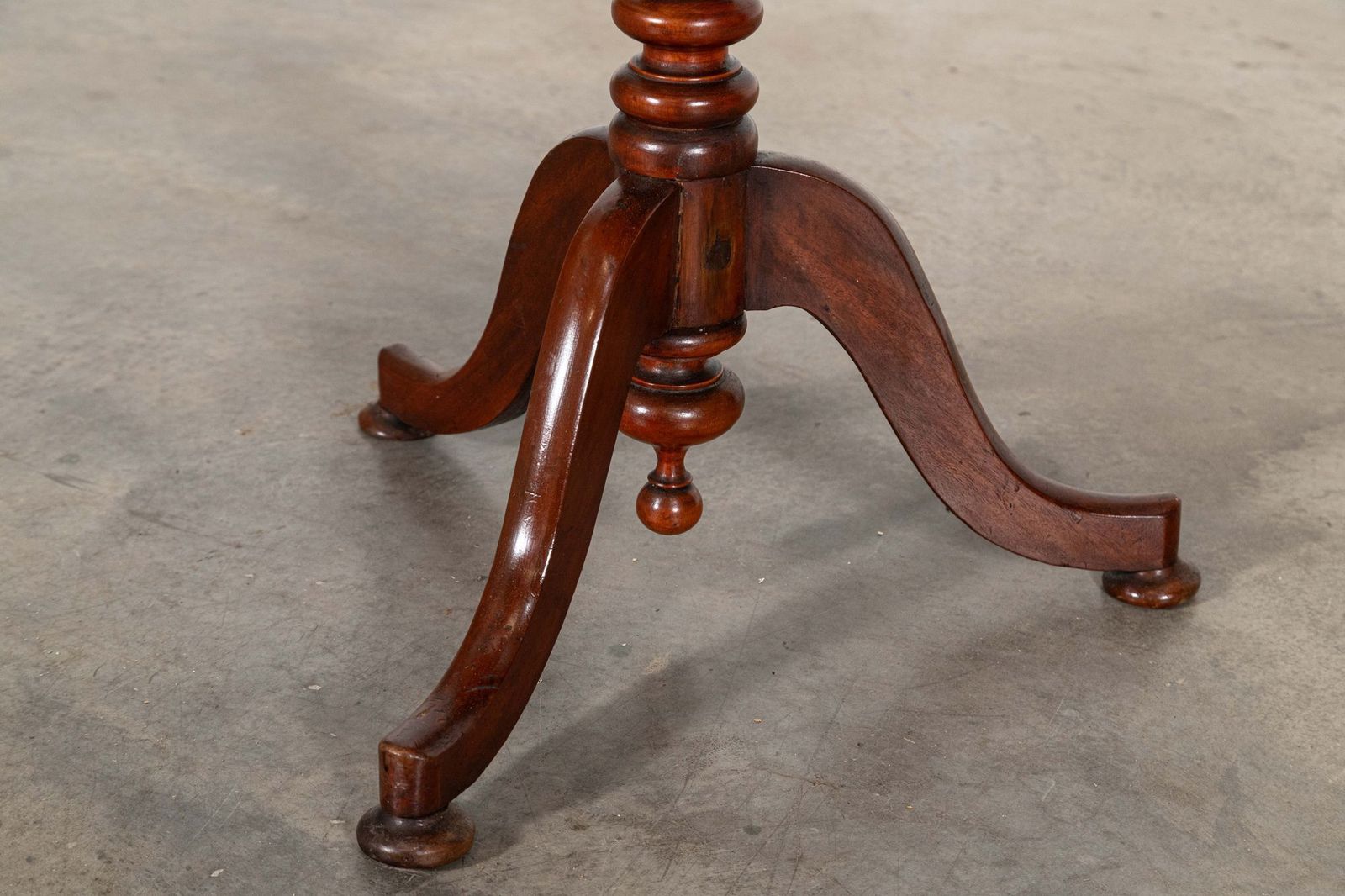 19thc English Mahogany Tilt Top Bobbin Occasional Table photo for sale